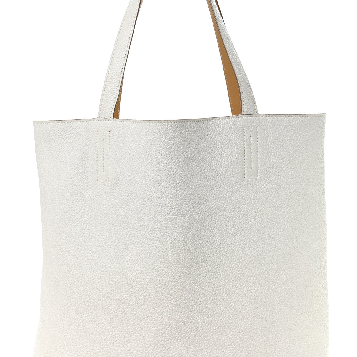 Taurillon Clemence Double Sens 45 Reversible Tote White Sable