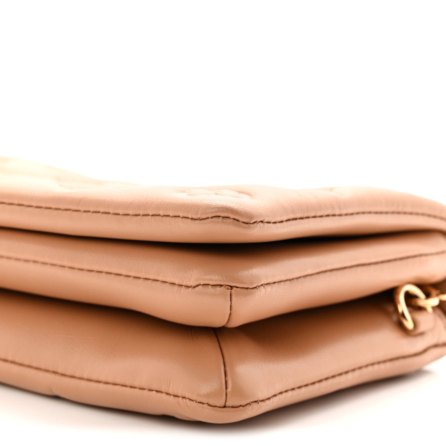 Lambskin Embossed Monogram Pochette Coussin Camel