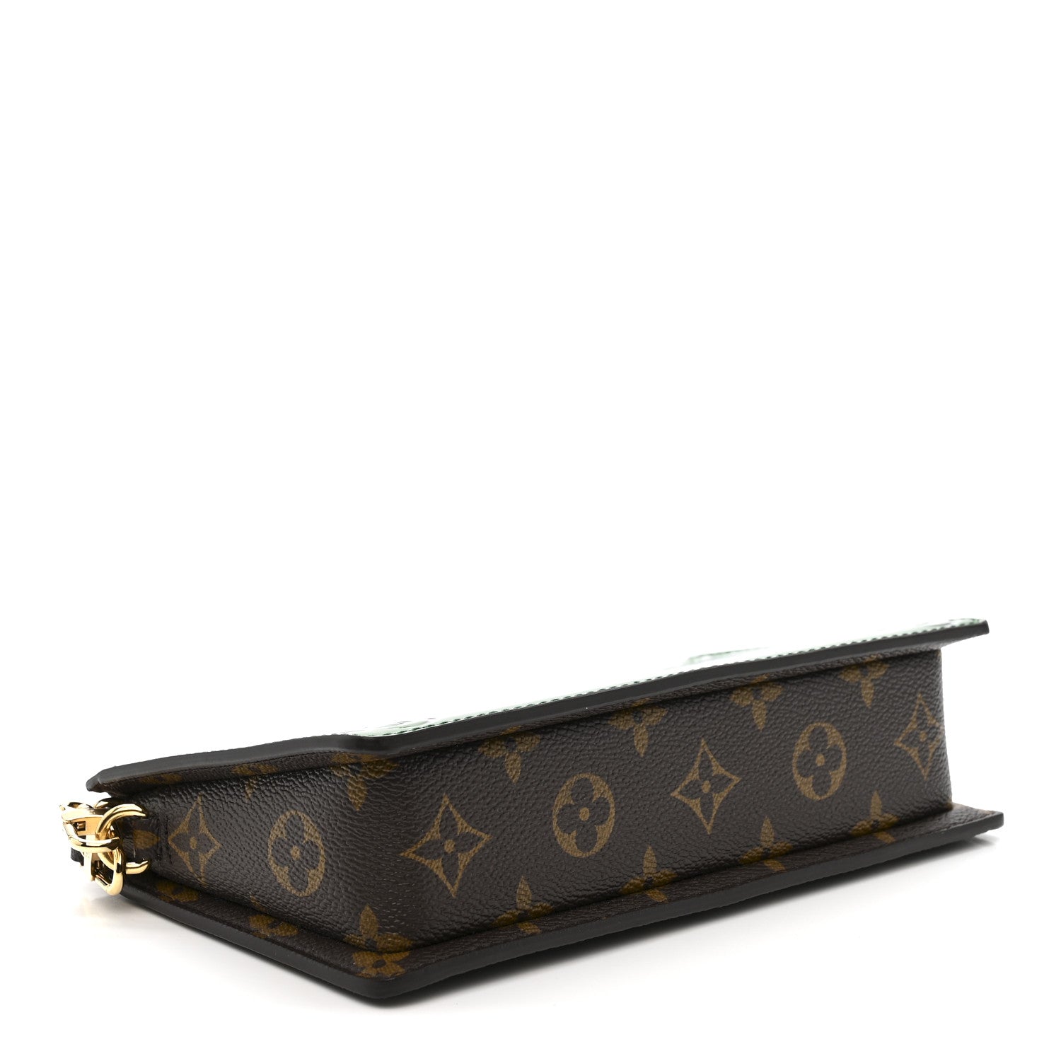 Monogram Calfskin Embossed Lexington Pouch Blue Green