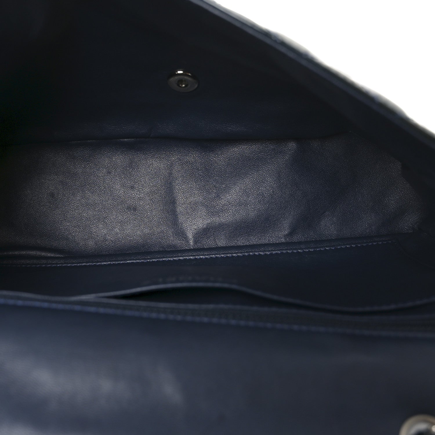 Patent Quilted Jumbo Single Flap Navy