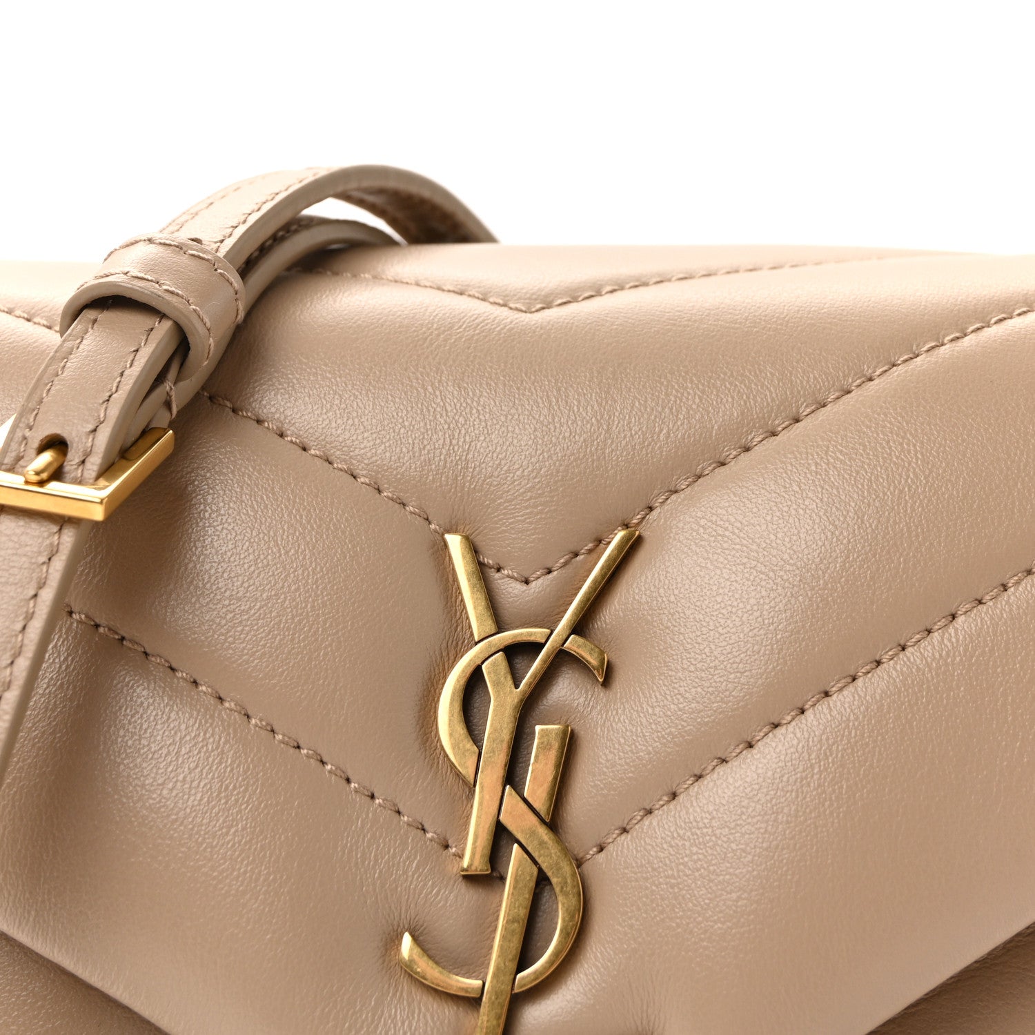 Calfskin Y Quilted Monogram Toy Loulou Crossbody Bag Dark Beige
