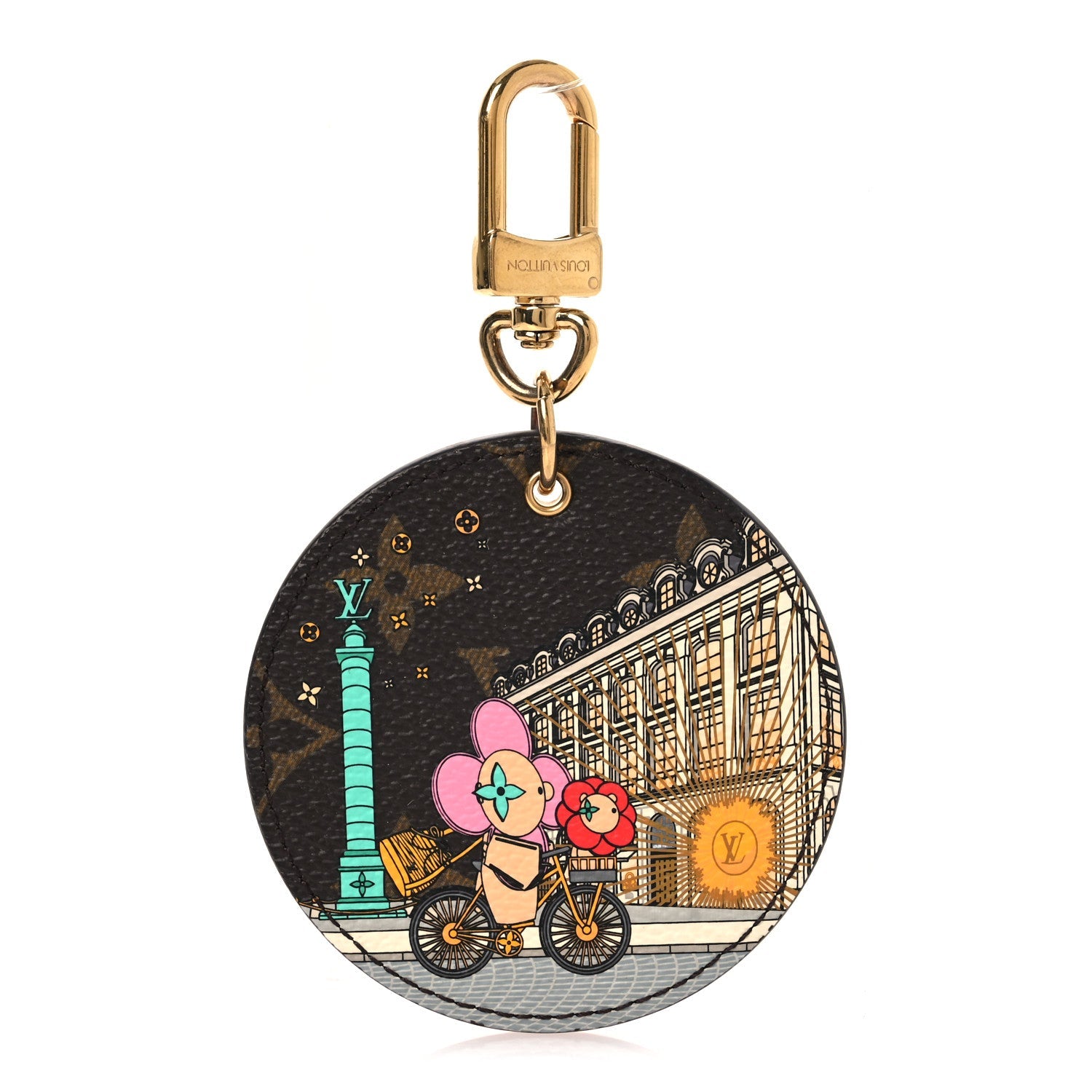 Monogram 2022 Christmas Animation Paris Bag Charm Key Ring Pink