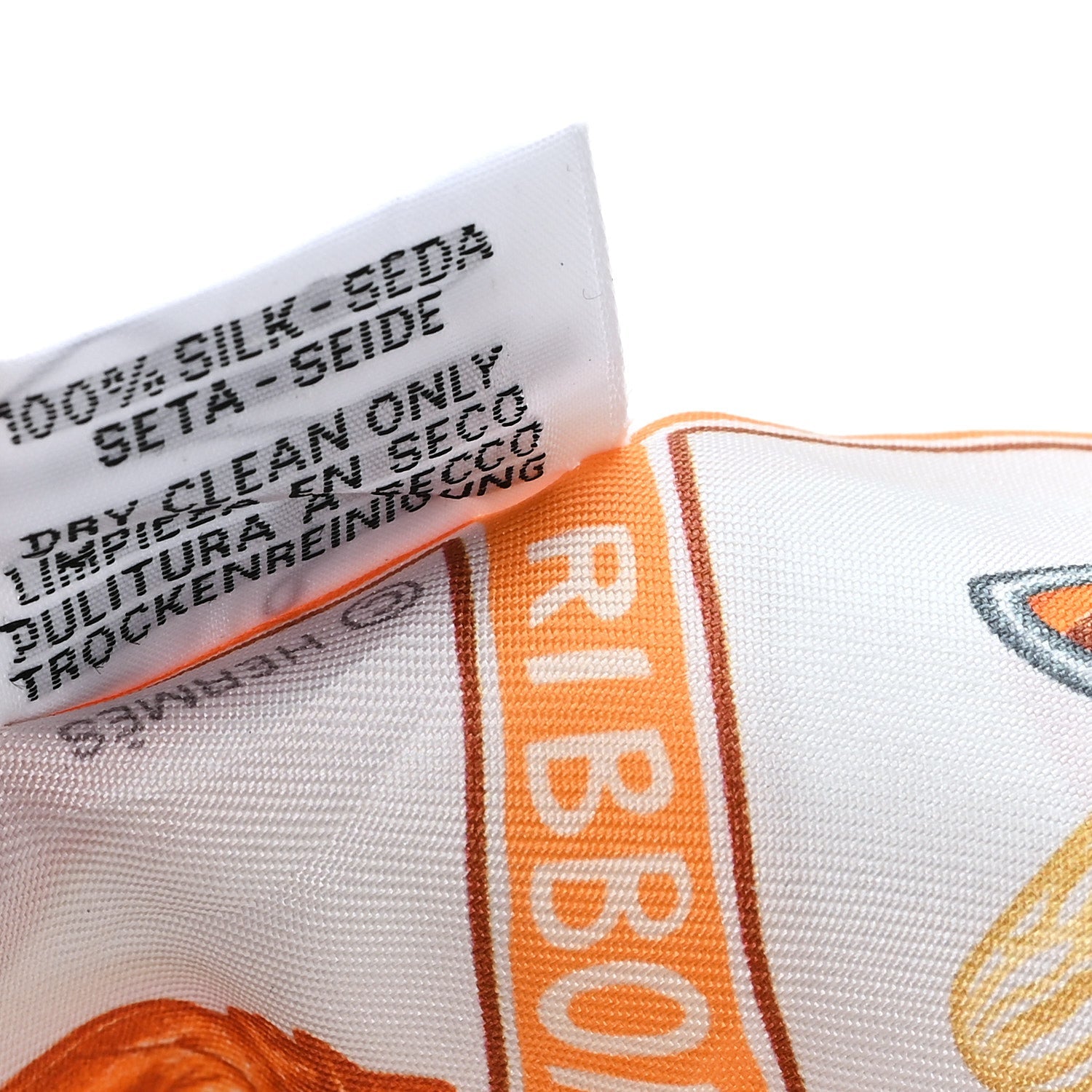 Silk Funny Ice Cream Twilly Orange Creme Beige