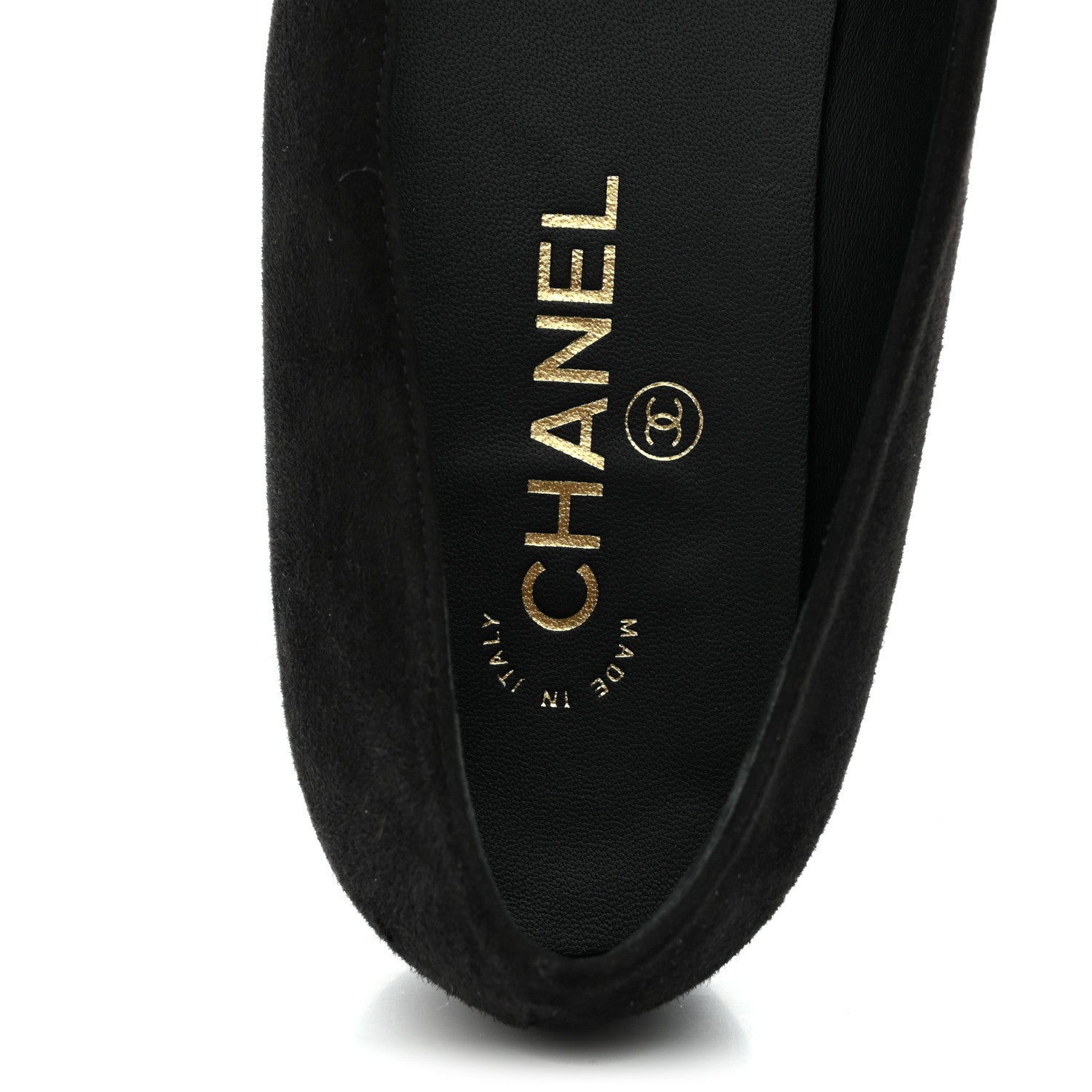 Suede Heart CC Loafers 40.5 Black