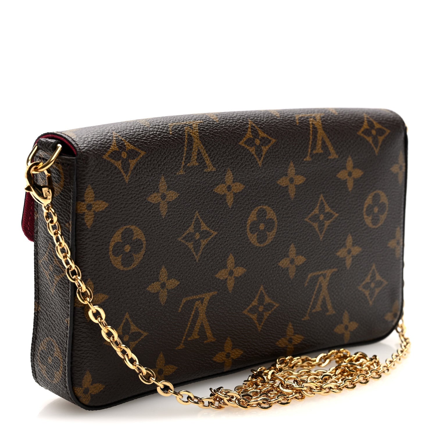 Monogram Pochette Felicie Chain Wallet Fuchsia
