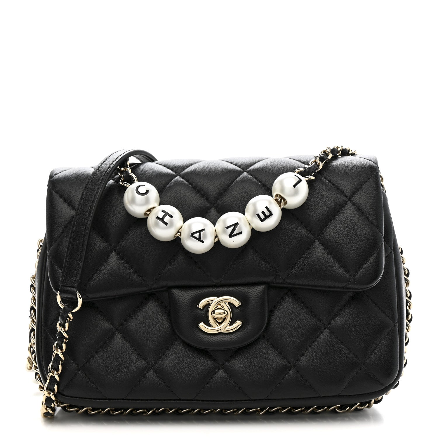 Lambskin Quilted Small My Precious Flap Black