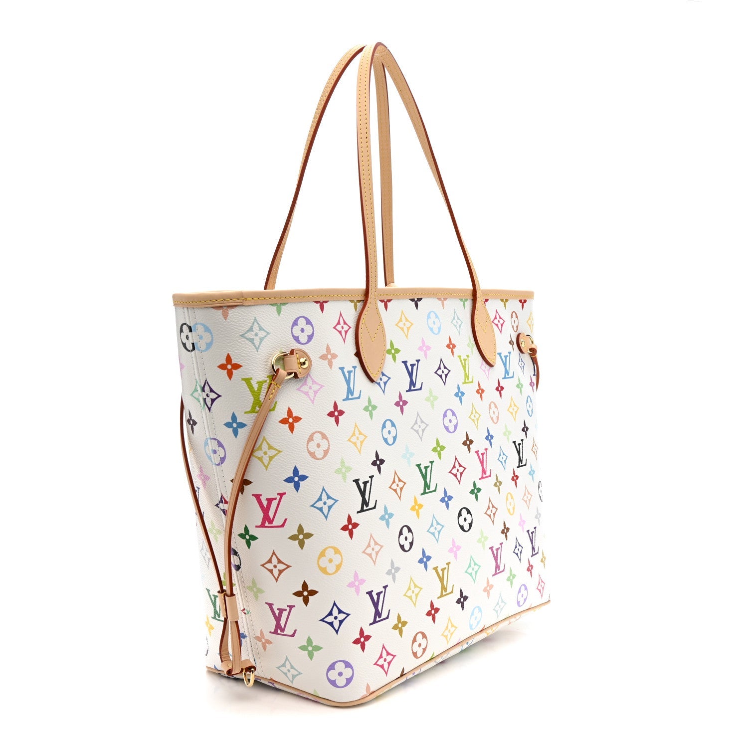 LV X TM Monogram Multicolor Neverfull MM White