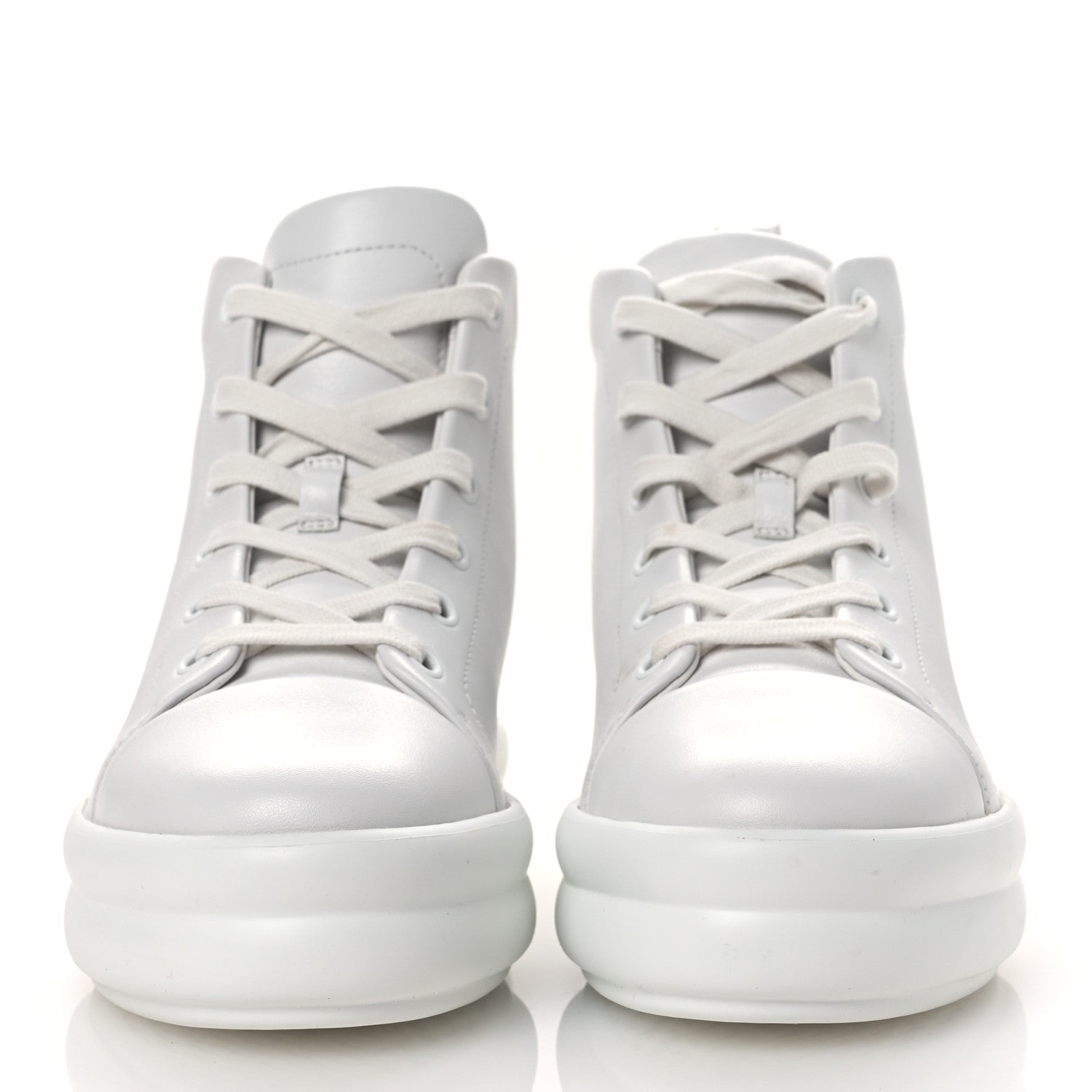 Calfskin Womens Happiness High Top Sneakers 36.5 White