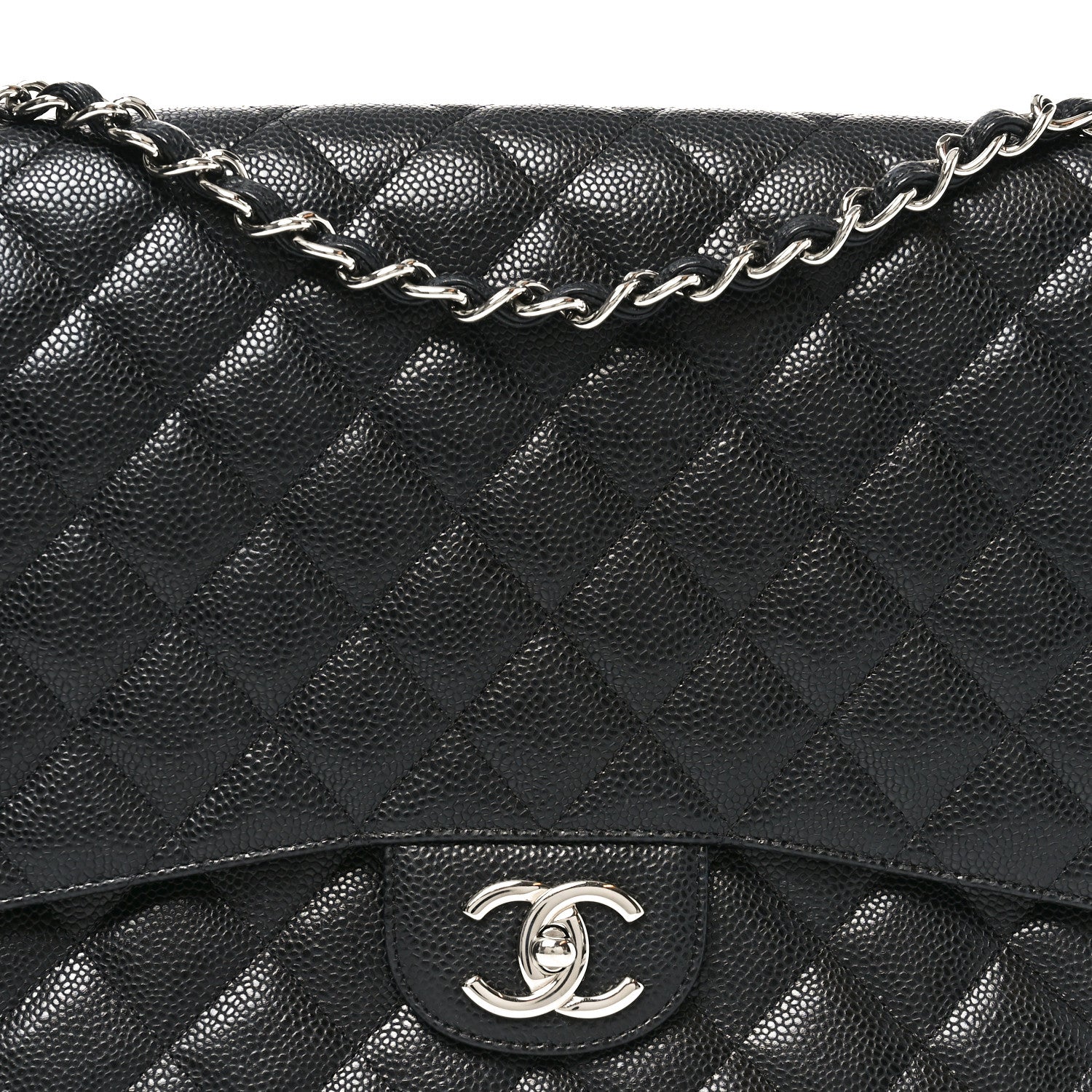 Caviar Quilted Maxi Double Flap Black