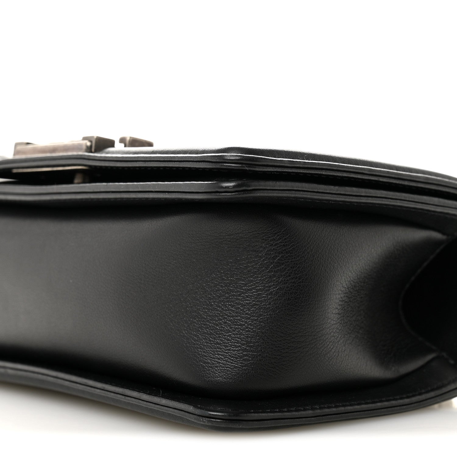 Lambskin Quilted Small Boy Flap Black