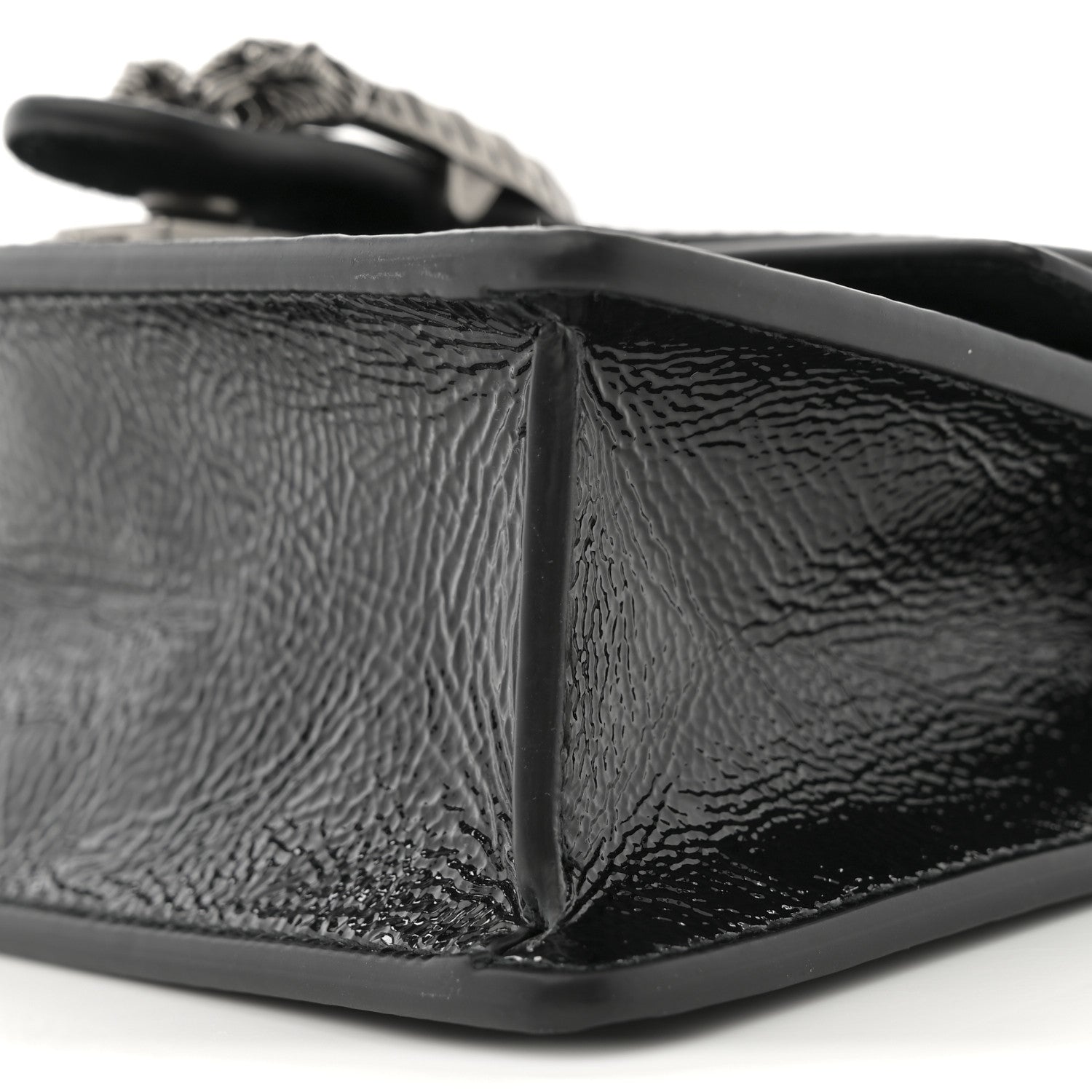 Crinkled Patent Mini Dionysus Shoulder Bag Black