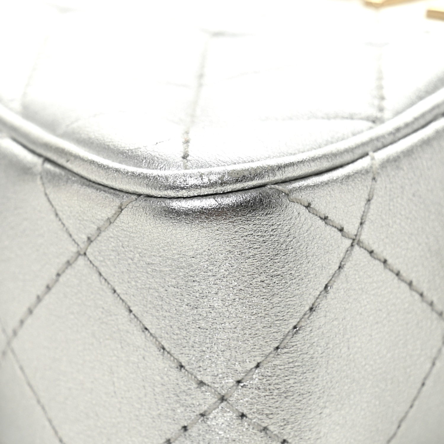 Metallic Lambskin Walk Of Fame Bag Silver