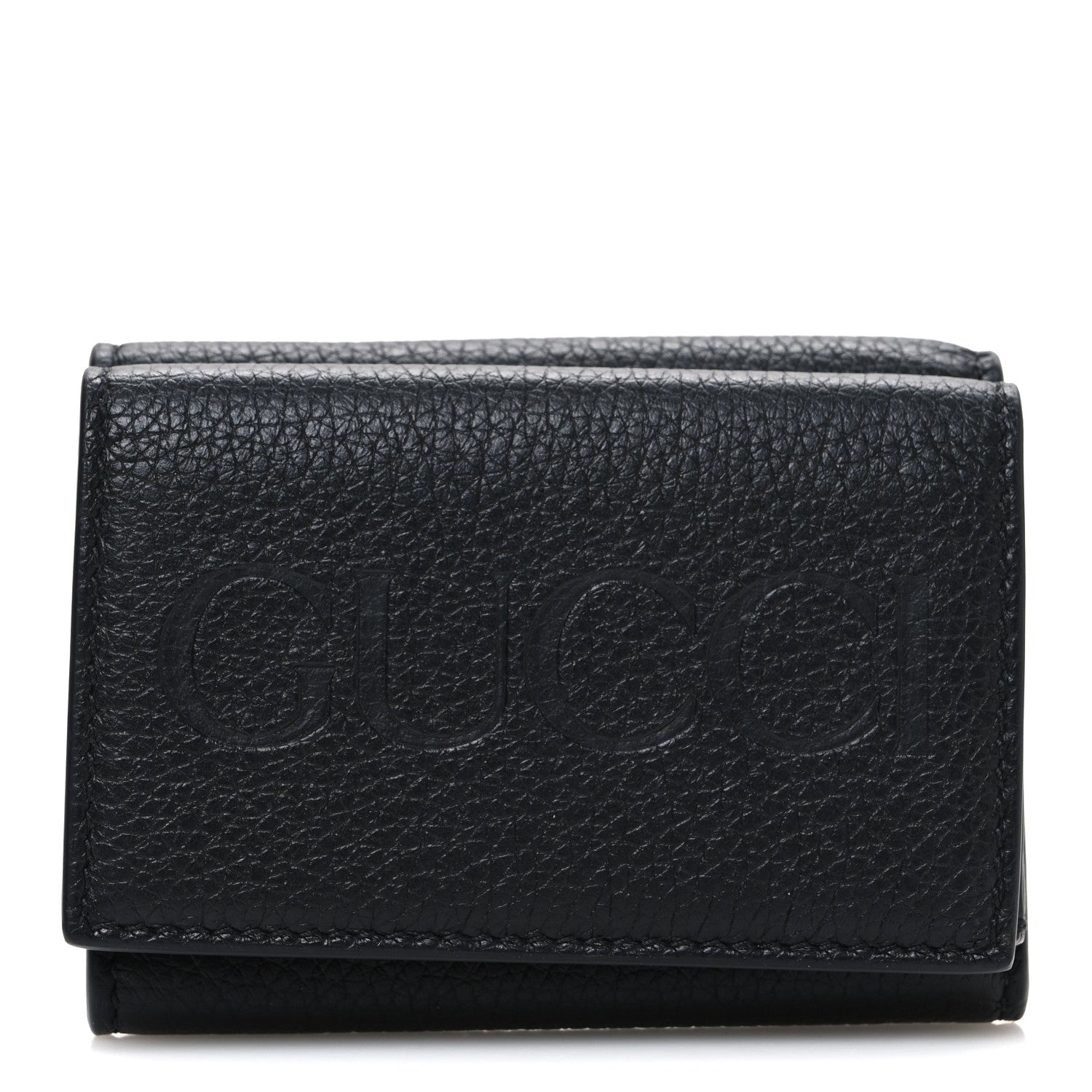 Calfskin Embossed Mini Wallet Black Blue
