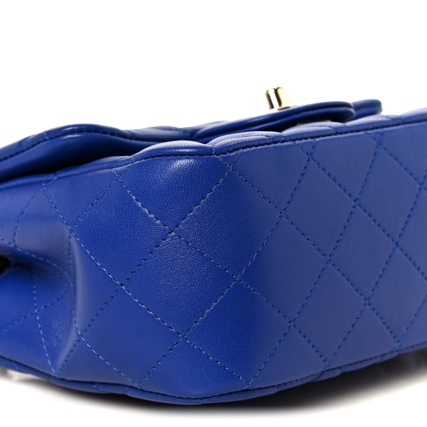 Lambskin Quilted Mini Square Flap Blue