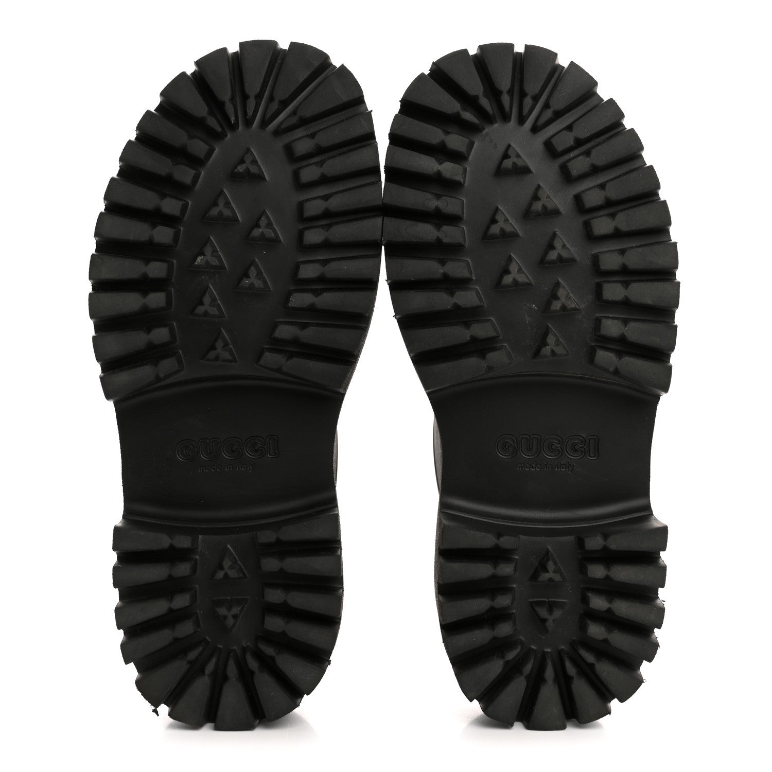 Rubber GG Monogram Perforated Elea Platform 55mm Lug Sole Sandals 36 Black