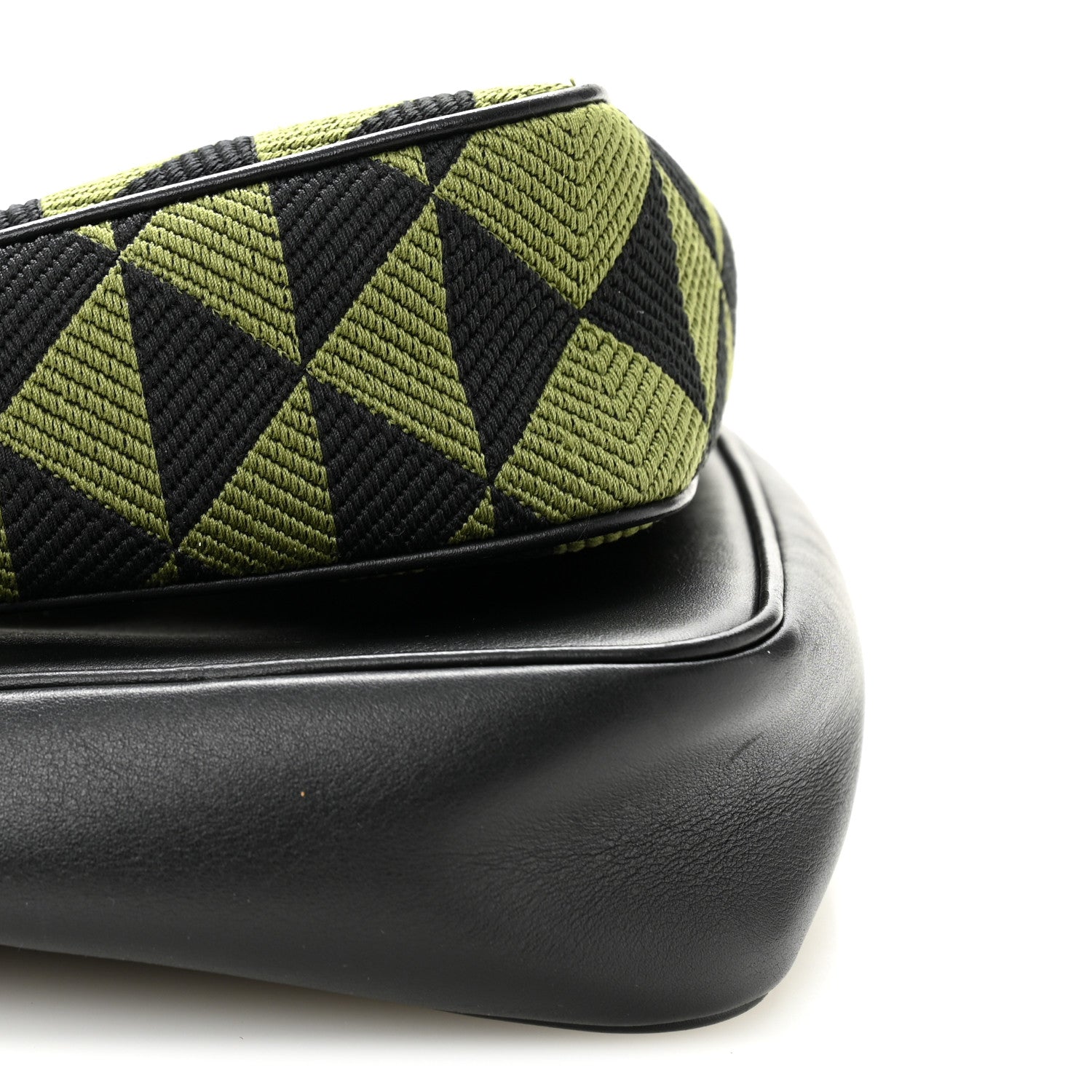 Jacquard Calfskin Triangolo Symbole Embroidered Mini Triangle Double Bag Black Edera