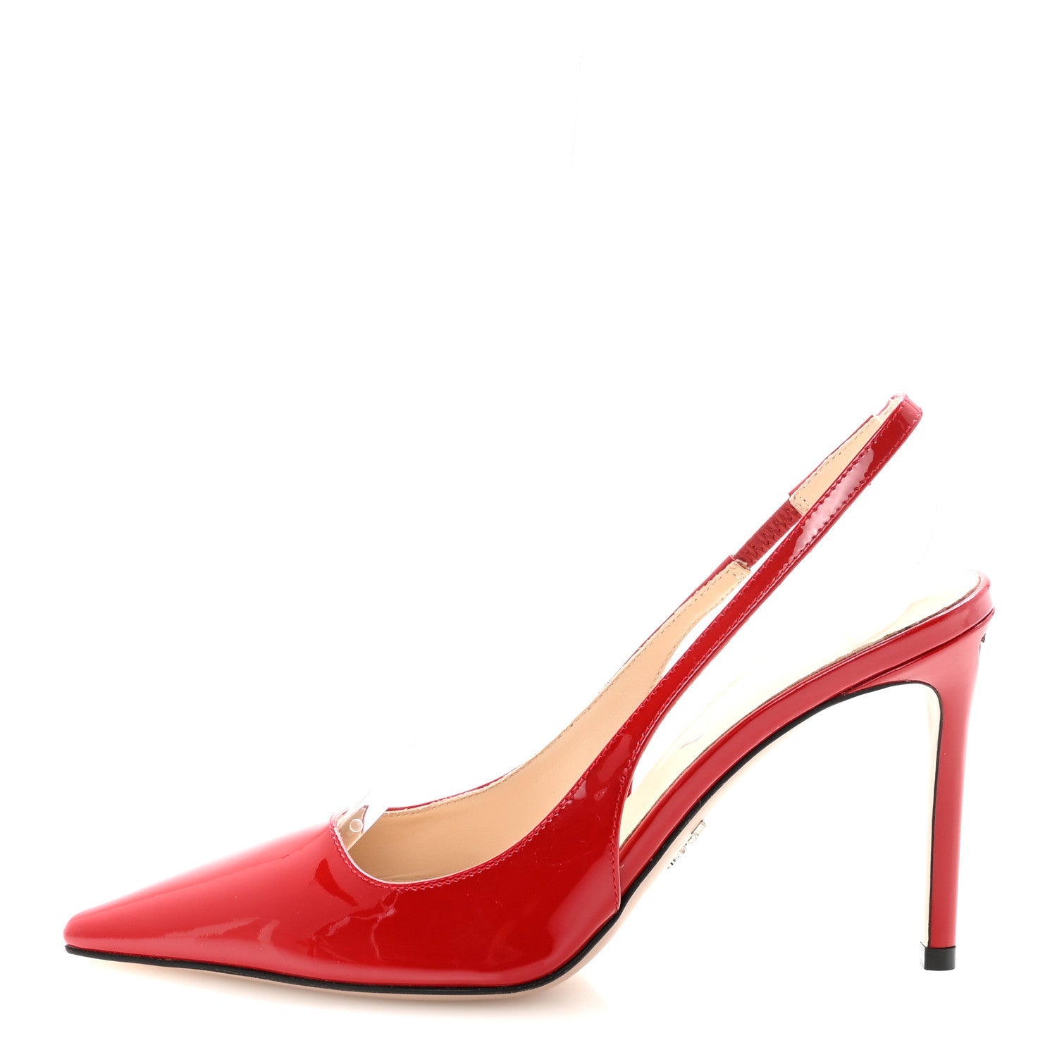 Patent Logo Slingback Pumps 35.5 Red