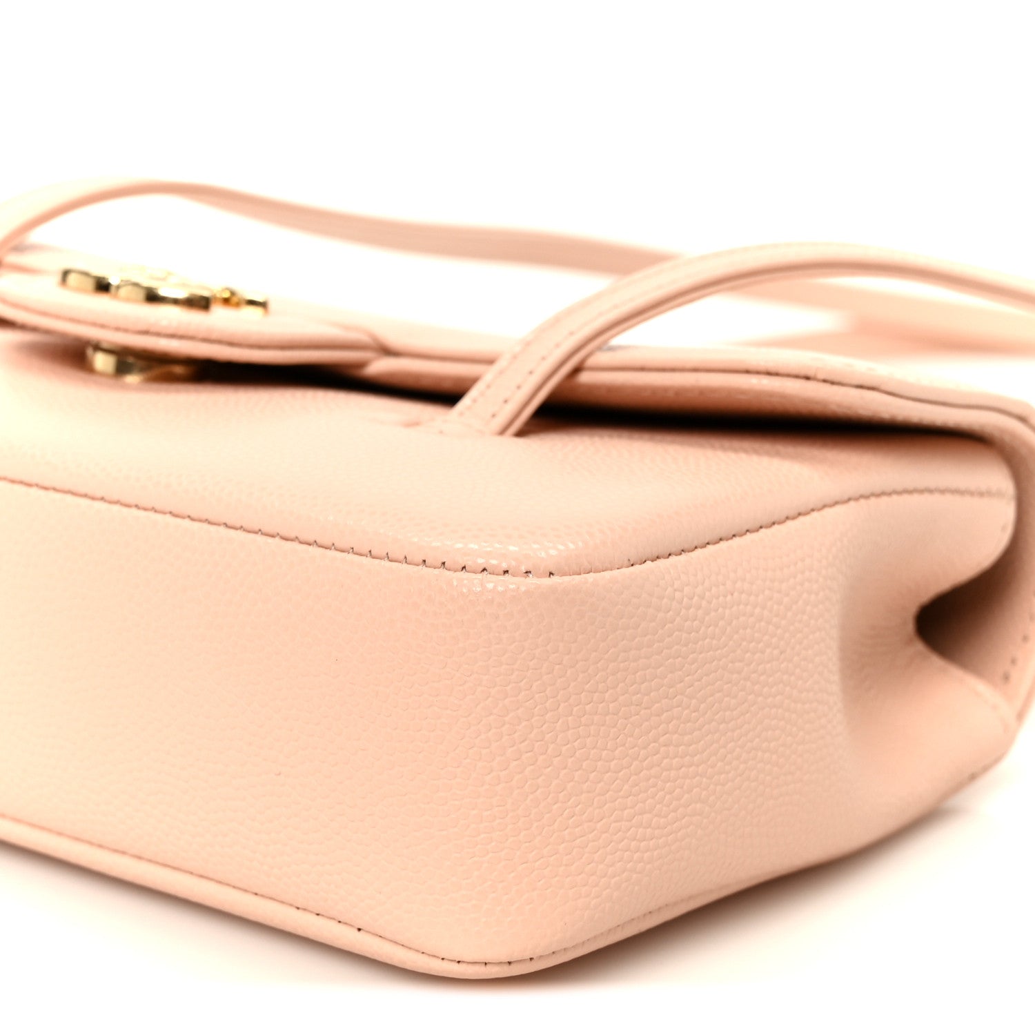 Shiny Caviar Mini Preppy Coco Shoulder Bag Light Pink