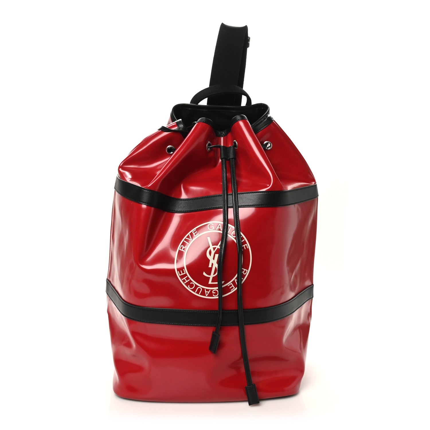 PVC Calfskin Rive Gauche Sling Bag Wax Red