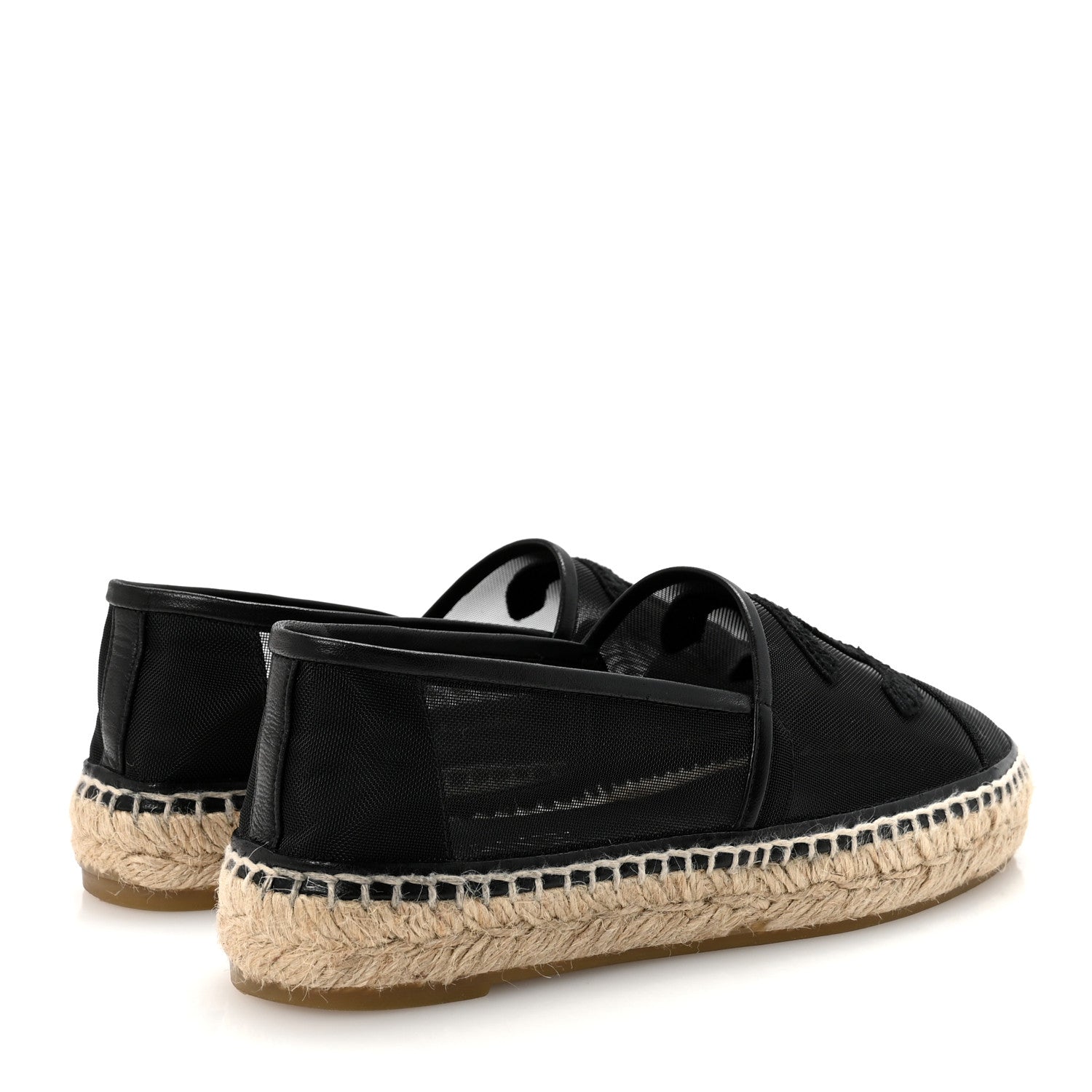 Mesh Grosgrain CC Espadrilles 36 Black