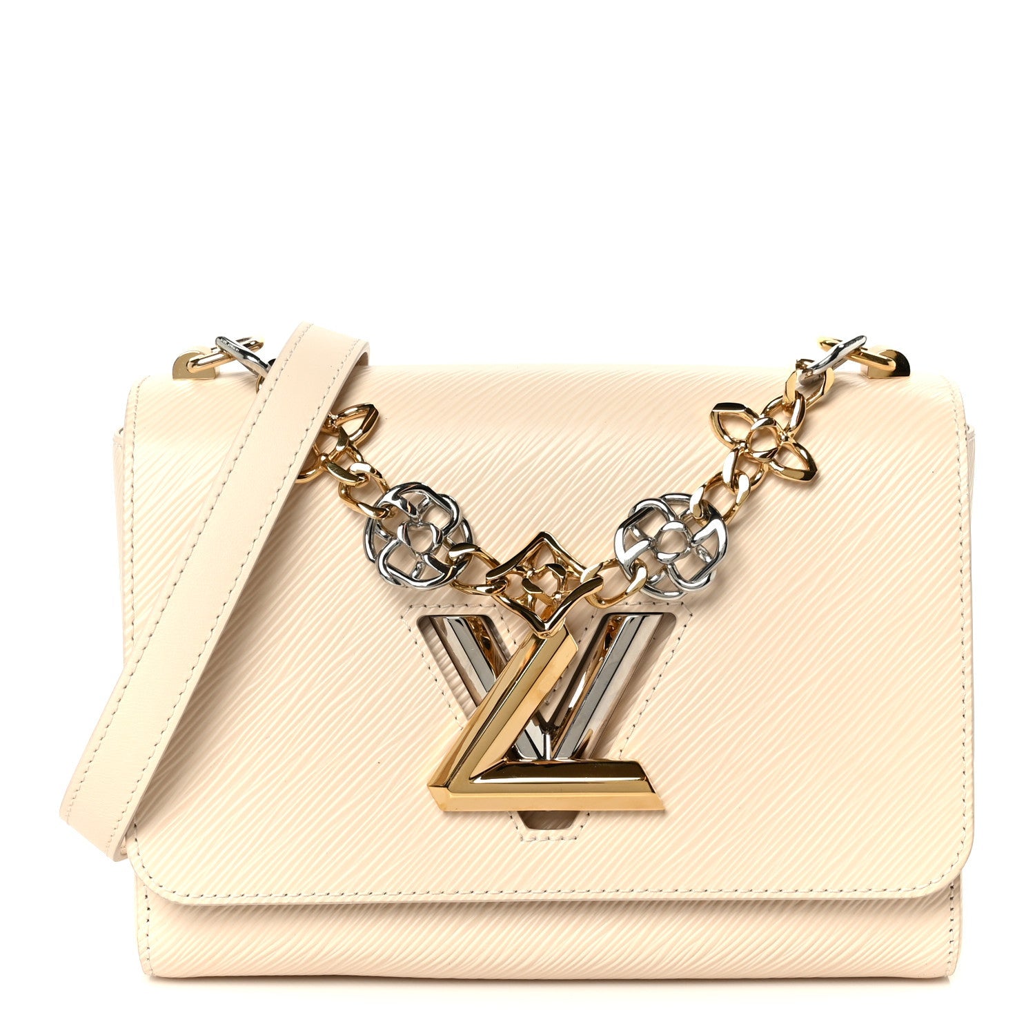 Epi Twist Flowers Chain Shoulder Bag MM Quartz