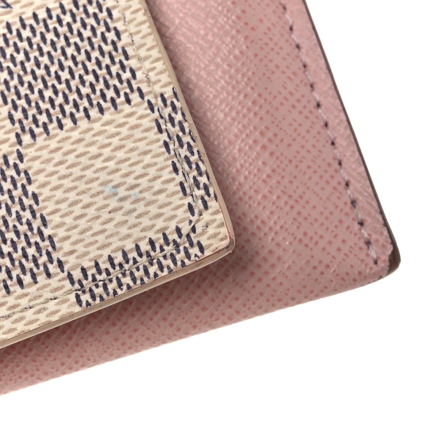 Damier Azur Pochette Felicie Chain Wallet Rose Ballerine