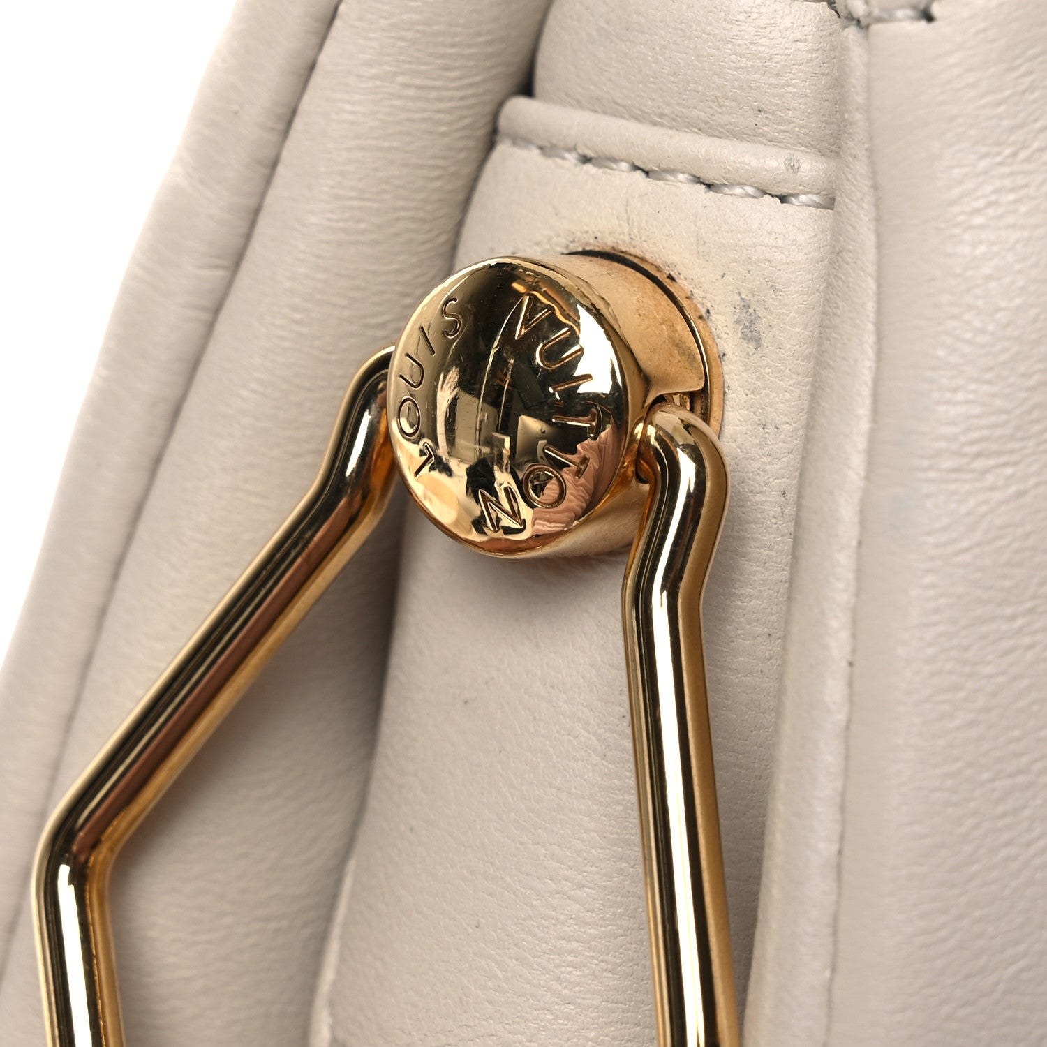 Lambskin Embossed Monogram Coussin PM Cream