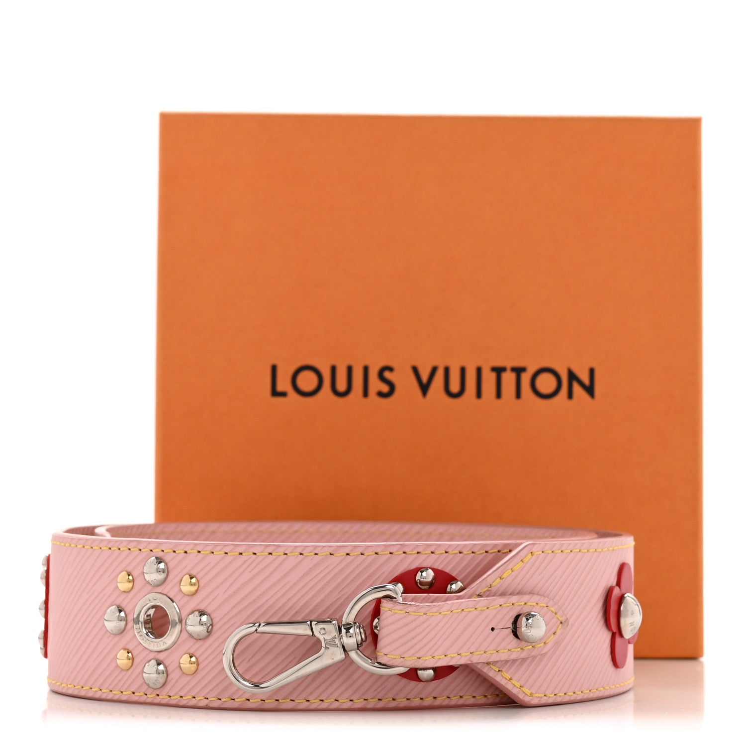 Epi Mechanical Flowers Bandouliere Shoulder Strap Rose Ballerine