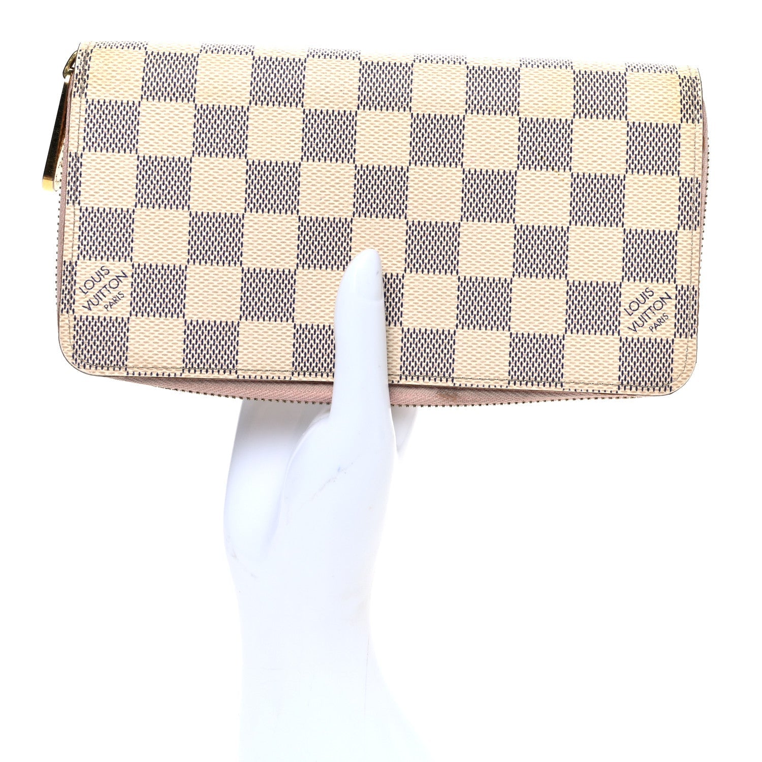 Damier Azur Zippy Wallet Rose Ballerine