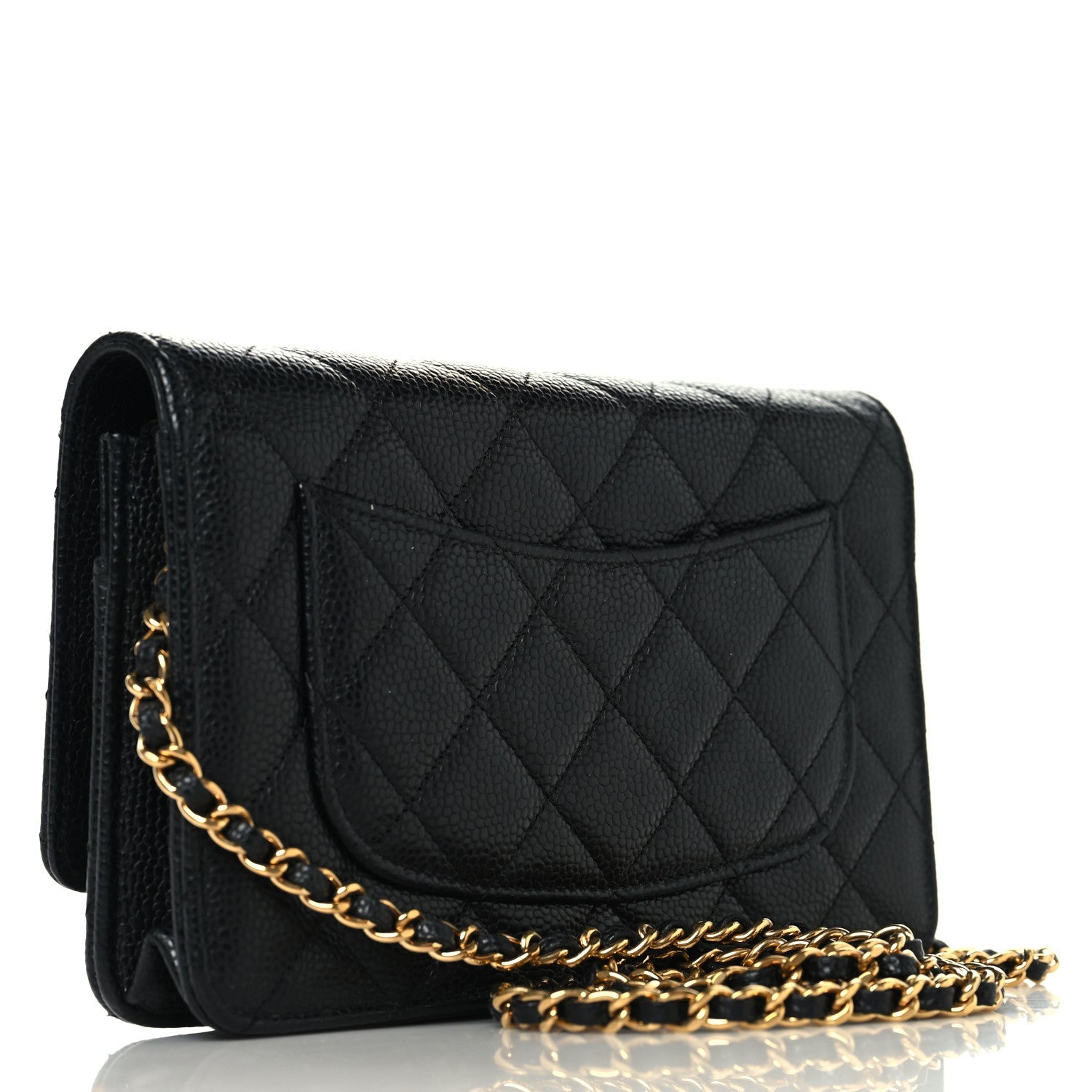 Caviar Quilted CC Turnlock Wallet On Chain WOC Black