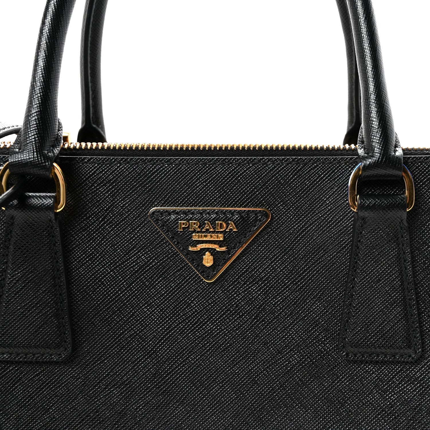 Saffiano Lux Large Galleria Double Zip Tote Black