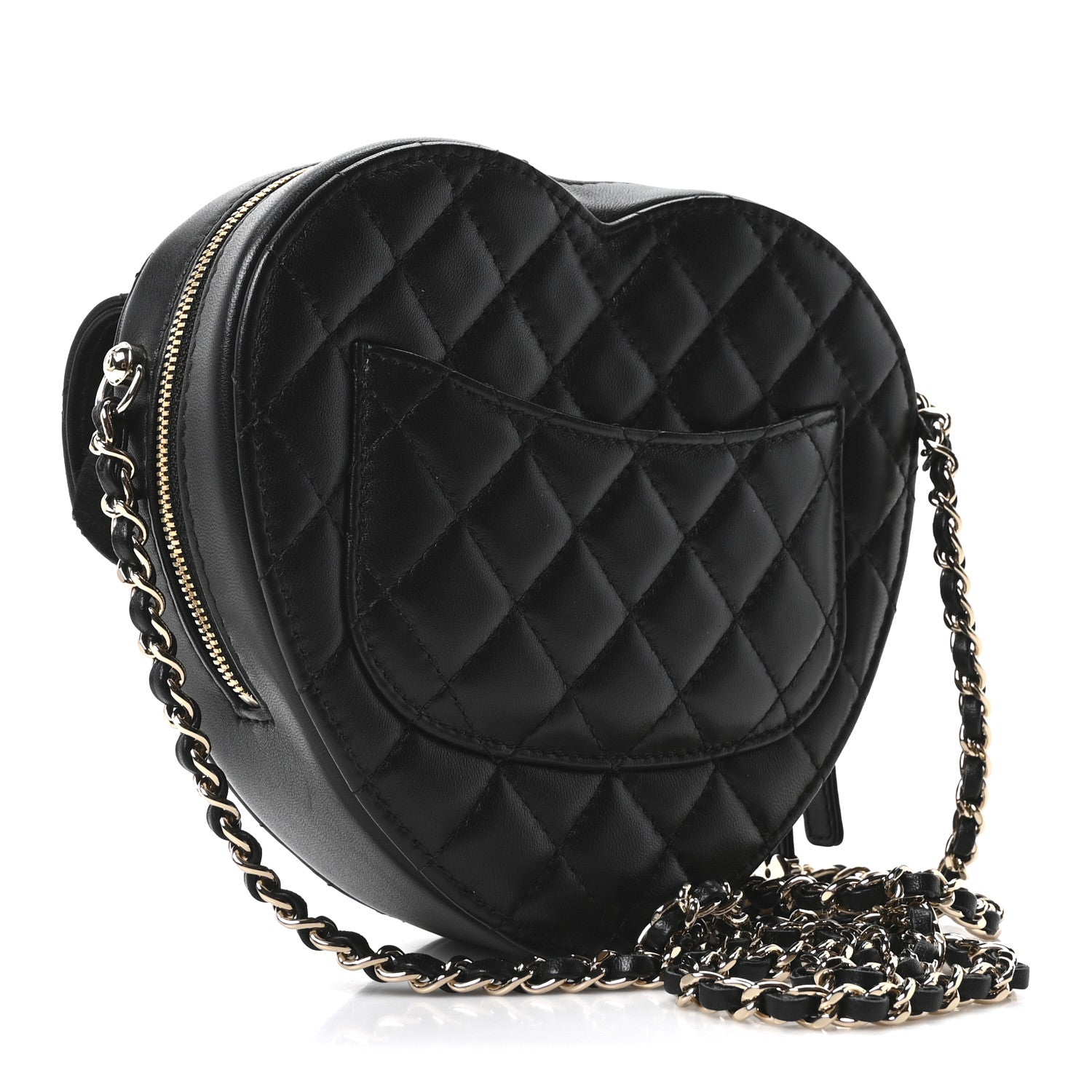 Lambskin Quilted CC In Love Heart Bag Black