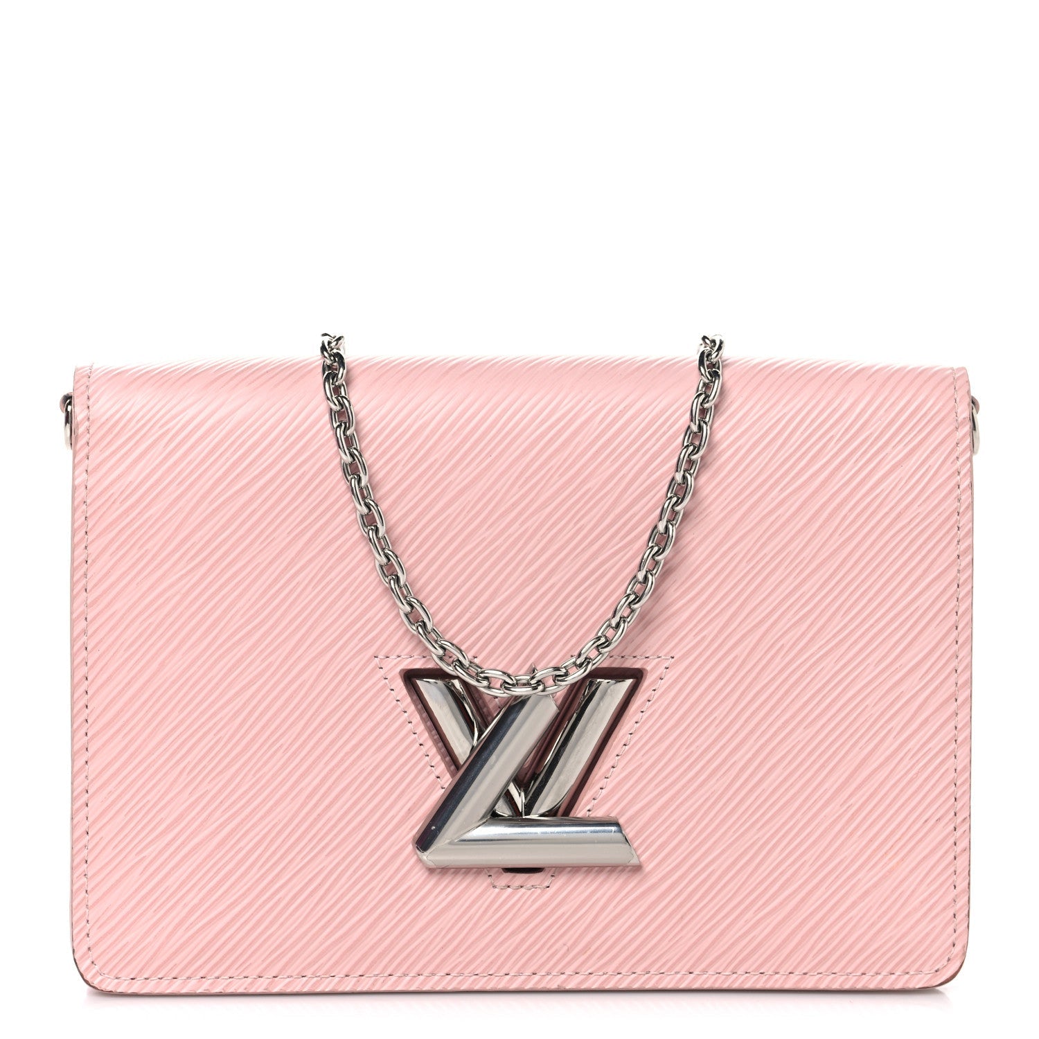 Epi Twist Belt Chain Wallet Rose Ballerine