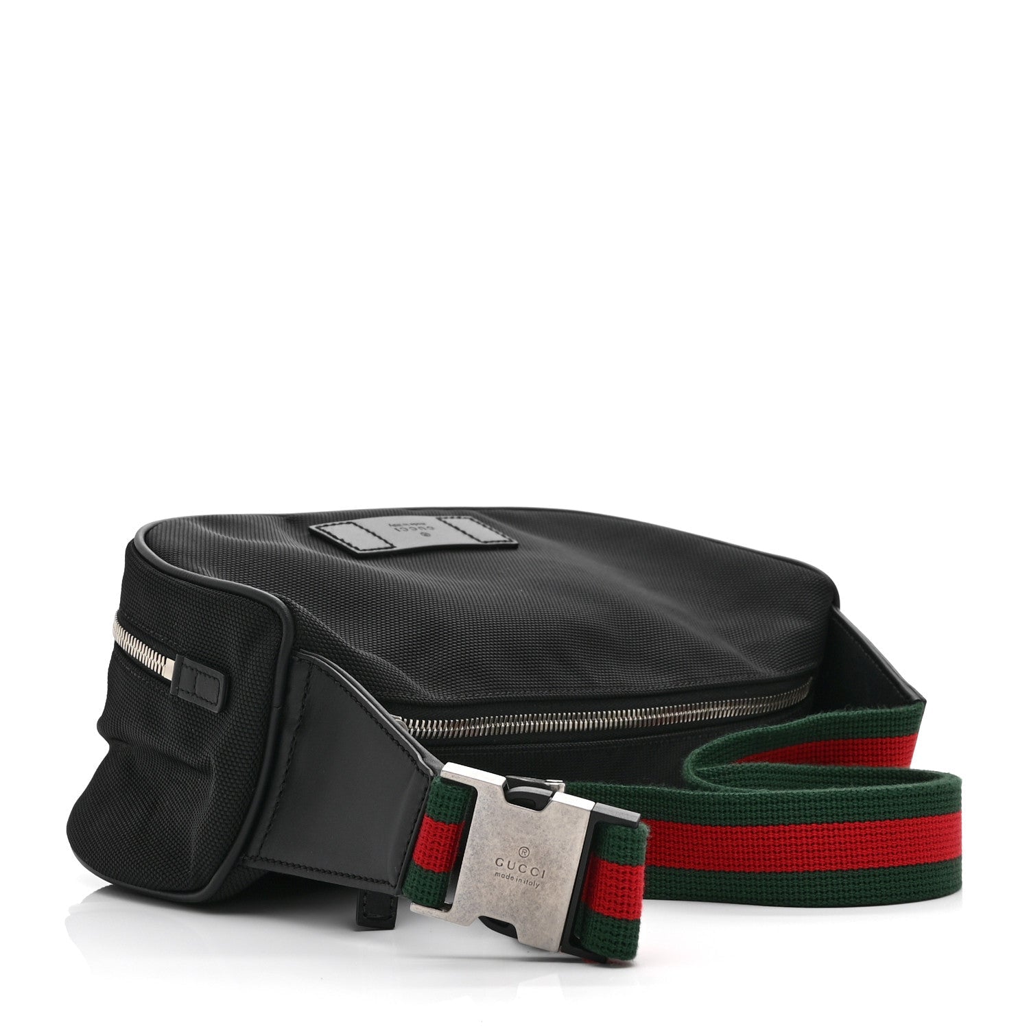 Techno Canvas Web Large Belt Bag Black