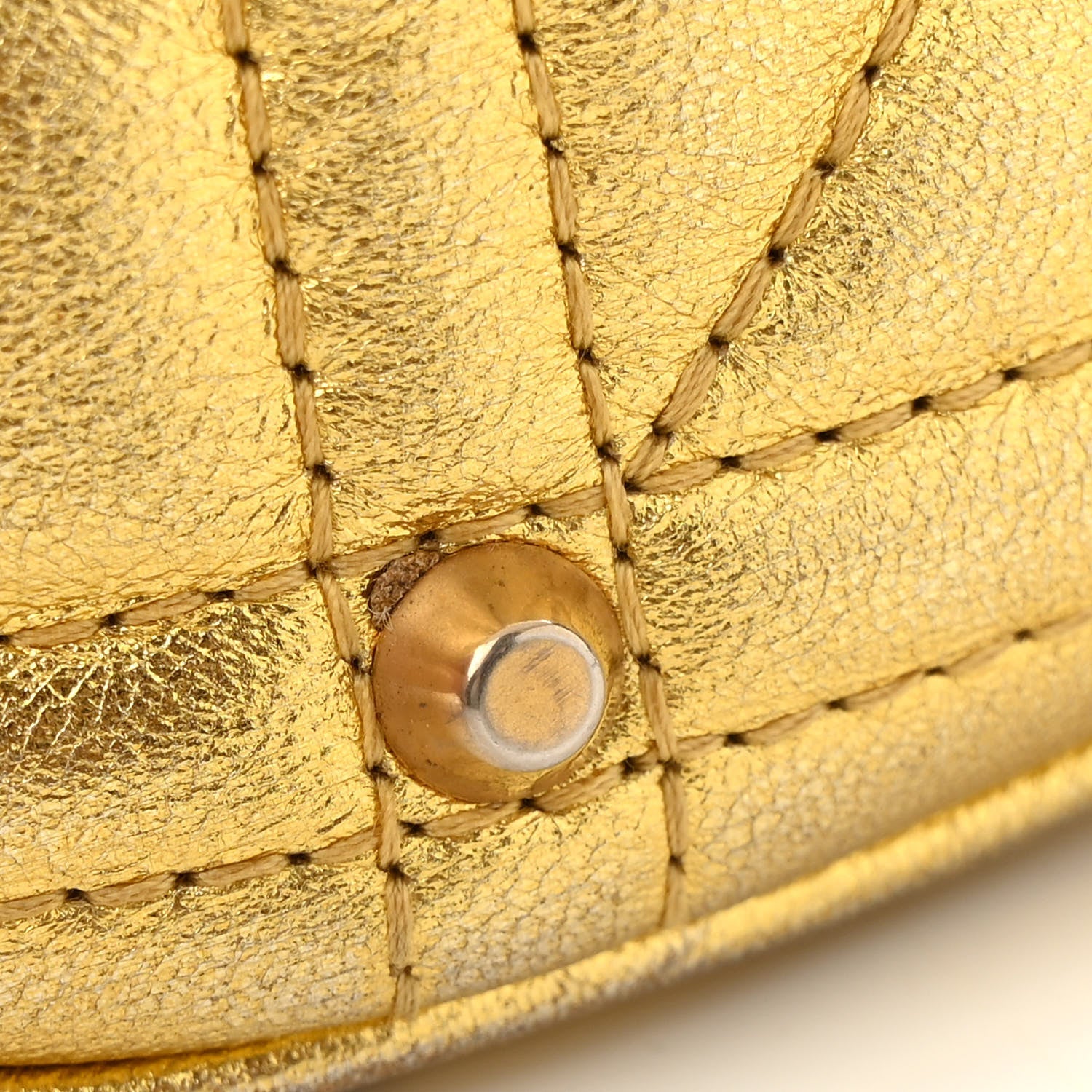 Metallic Calfskin Matelasse Studded Mini Pearly GG Marmont Shoulder Bag Gold