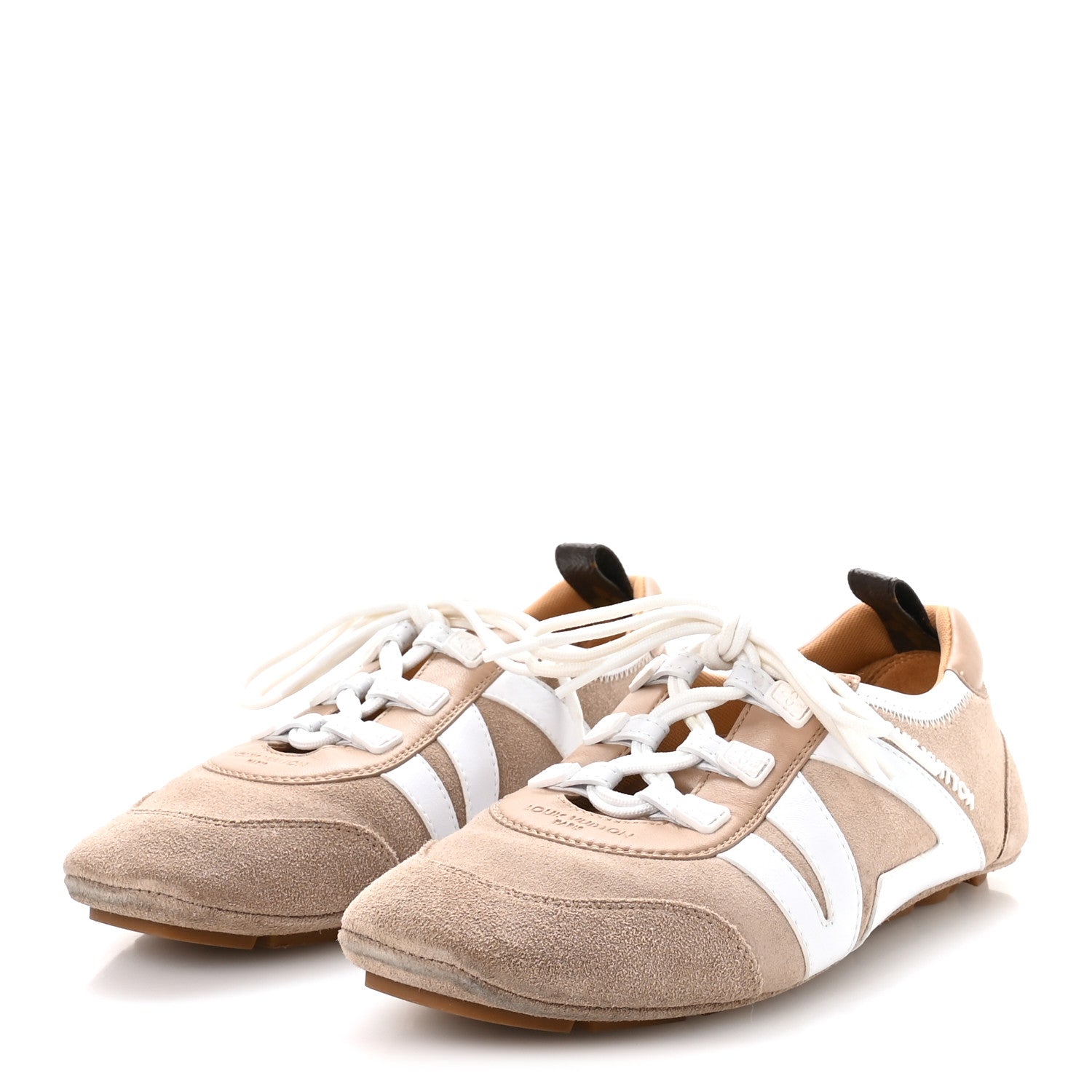 Suede Calfskin LV Sneakerina 37.5 Hazelnut Brown
