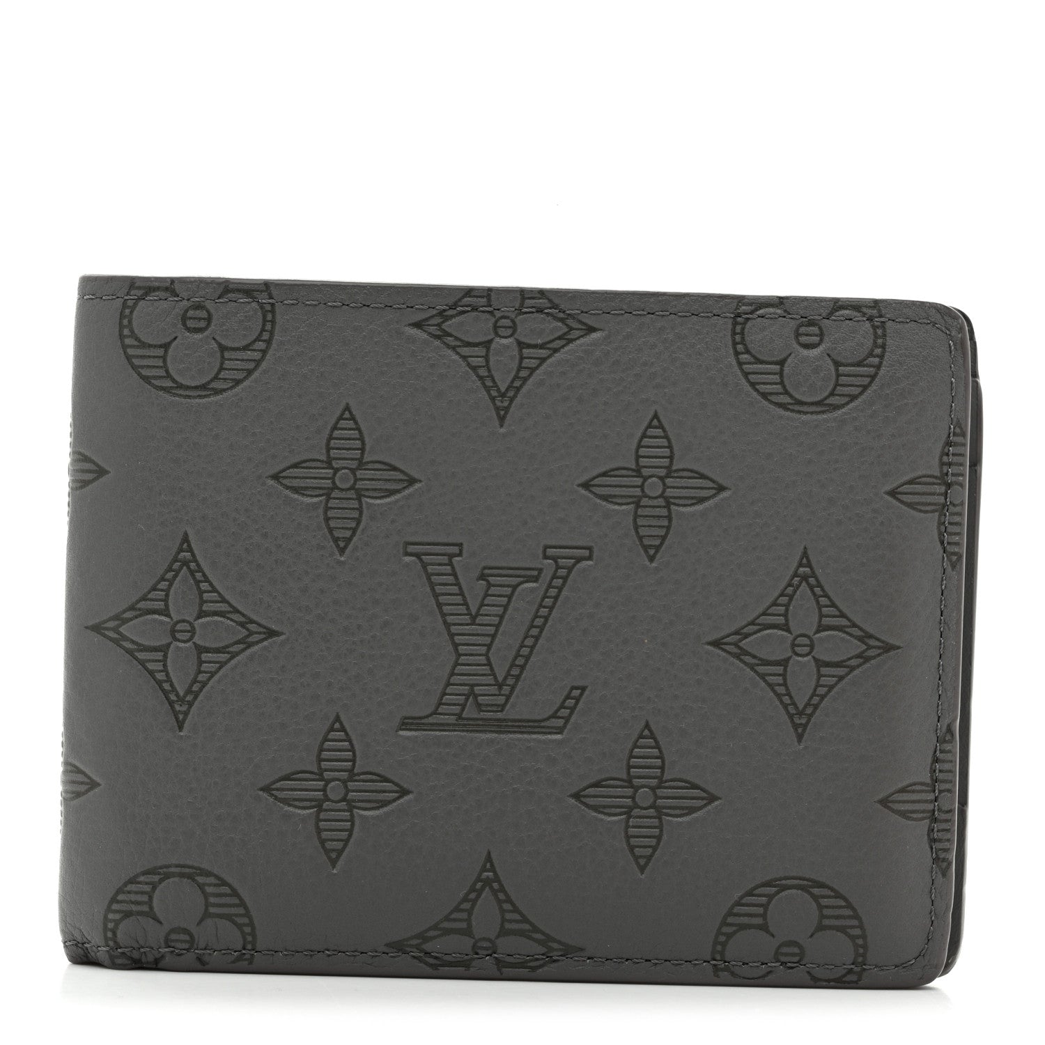 Calfskin Monogram Shadow Multiple Wallet Anthracite Gray