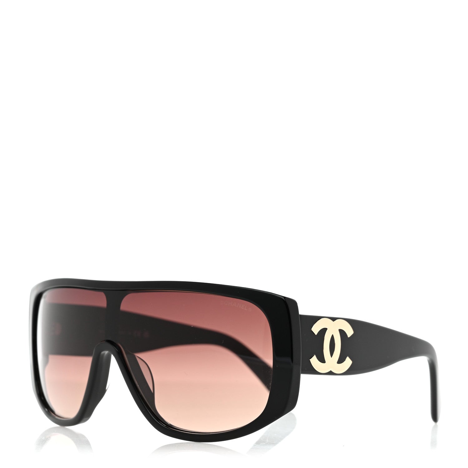Acetate Shield Sunglasses 5495-A Black