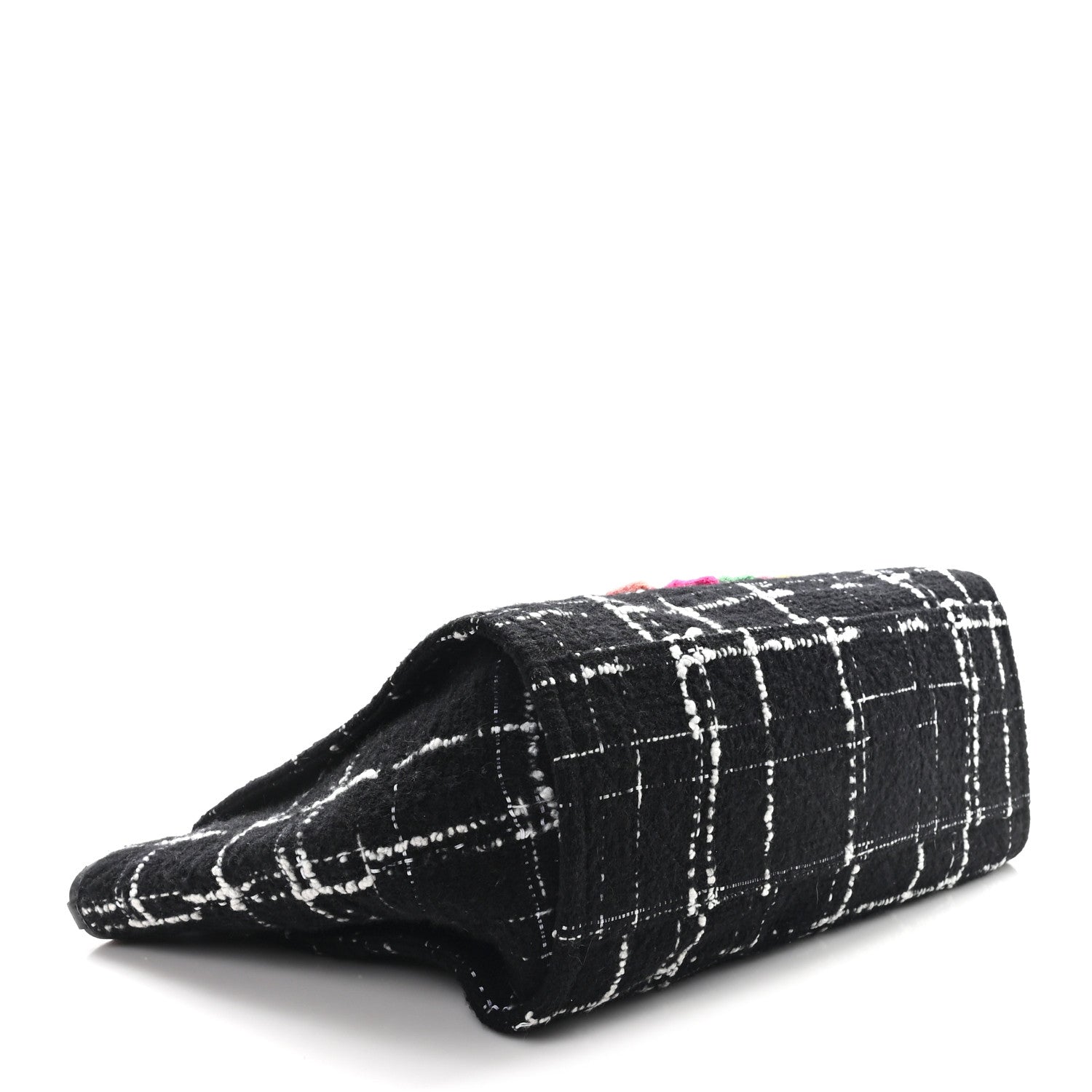 Tweed Medium Deauville Tote Black White Multicolor