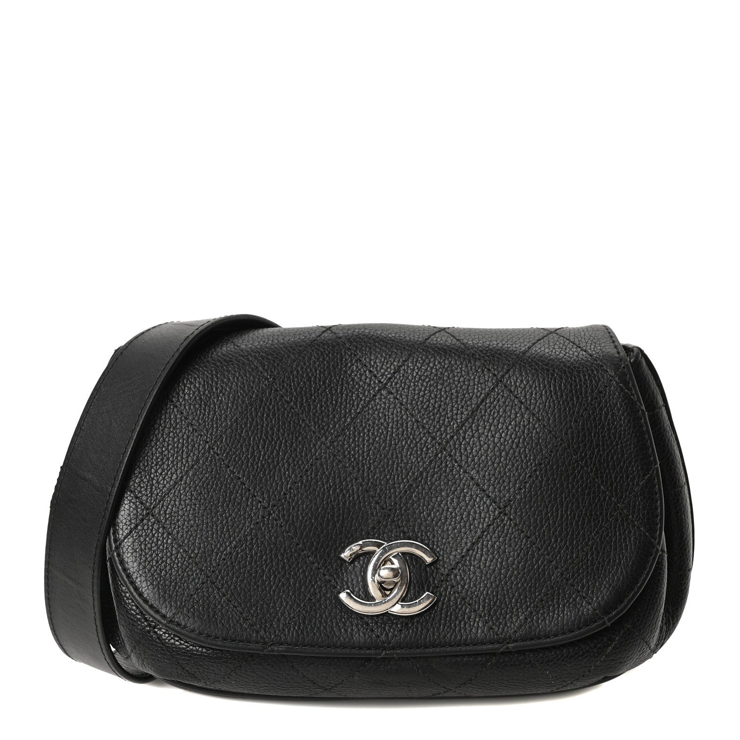 Calfskin Quilted Jungle Stroll Shoulder Bag Black