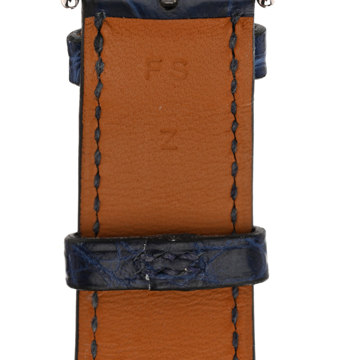Shiny Alligator Heure H Hour Watch Strap Bleu Roi