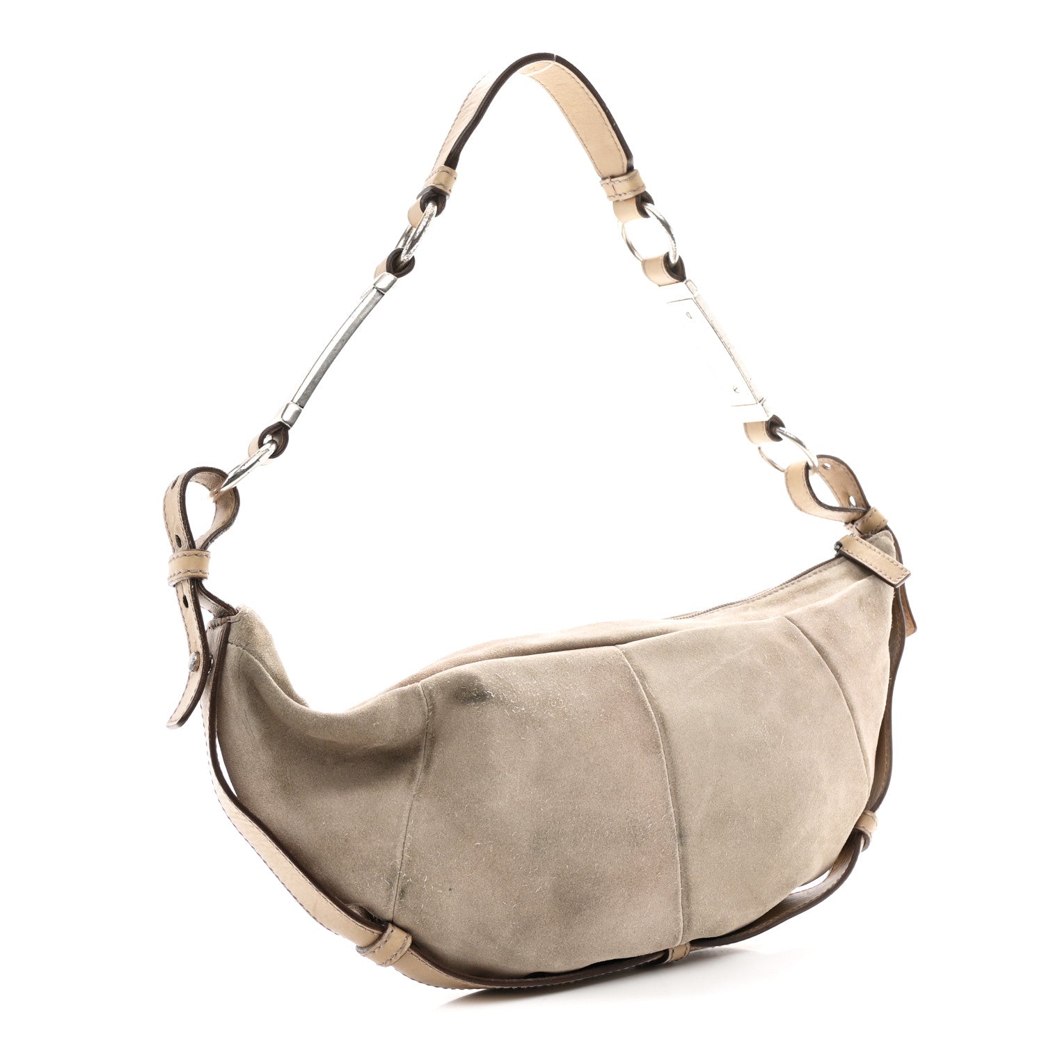 Suede Calfskin Small Hobo Beige