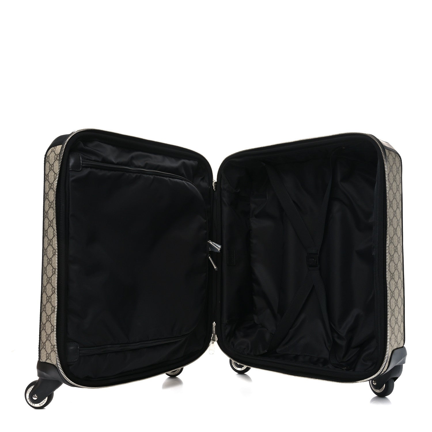GG Supreme Monogram Calfskin Carry On Trolley Beige Ebony Black
