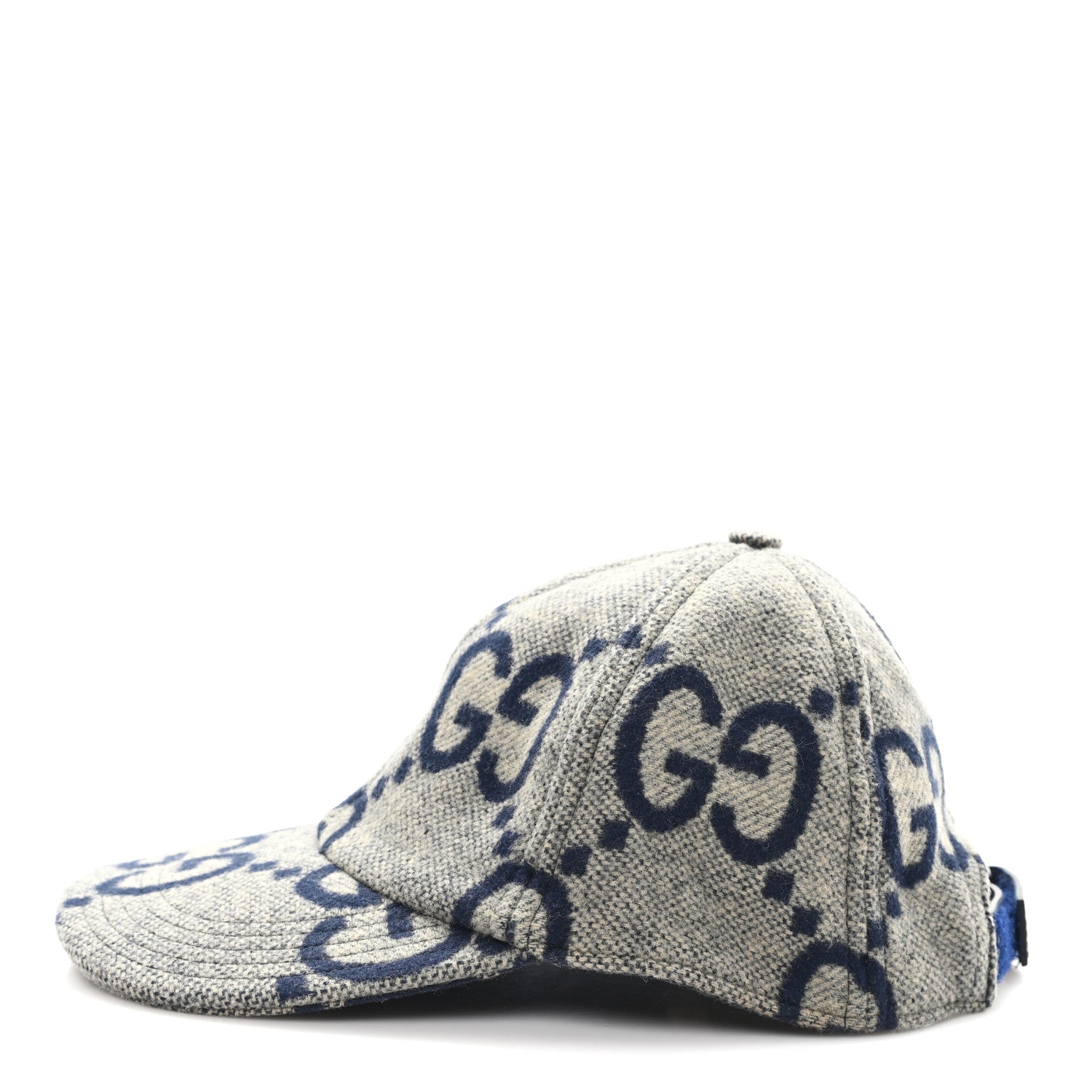 Wool Monogram Jumbo GG Antonio Baseball Hat M Grey