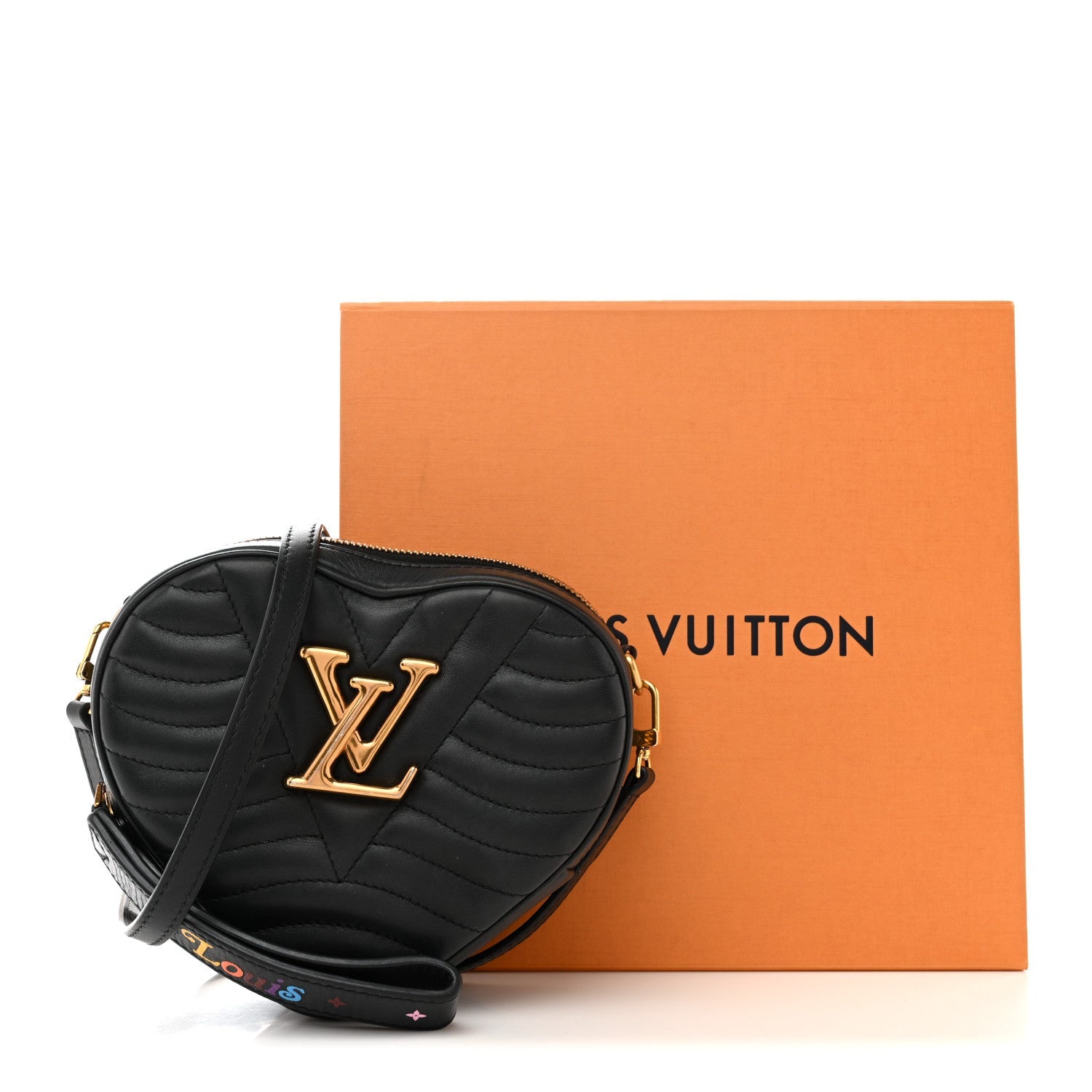 Calfskin New Wave Heart Bag Black