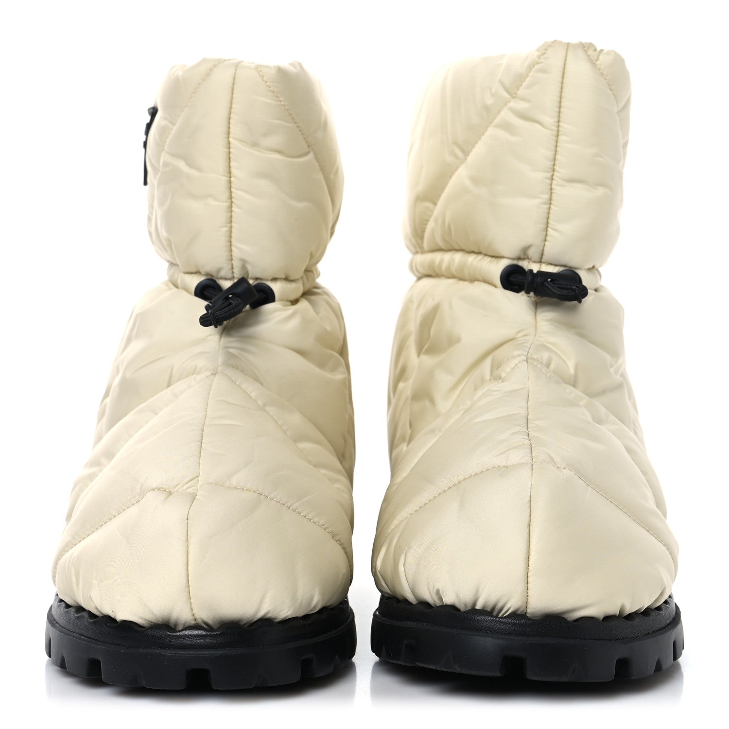 Re-Nylon Piuma Triangle Logo Padded Drawcord 20mm Snow Boots 37 Avorio