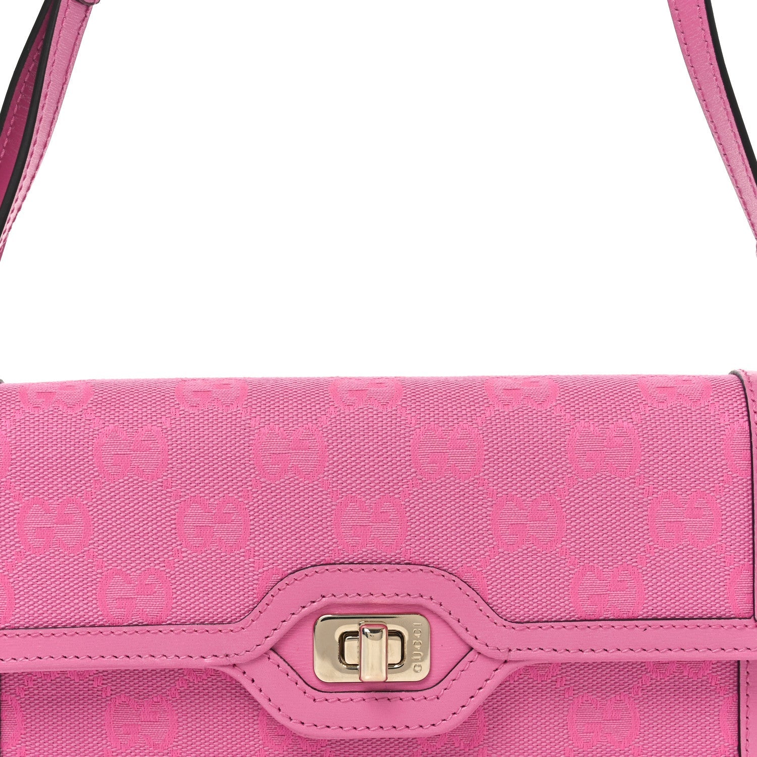 GG Monogram Scratch Lux Calfskin Mini Luce Shoulder Bag Blossom Rose Dark Blossom
