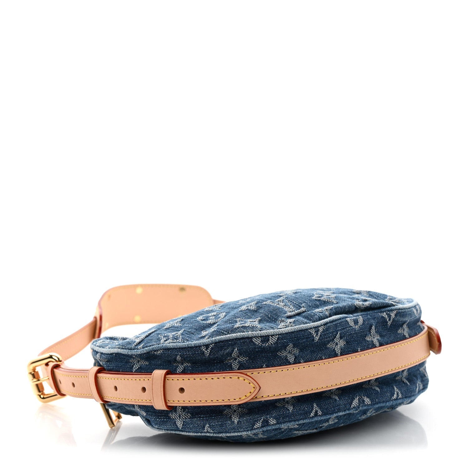 Monogram Denim Croissant MM Blue