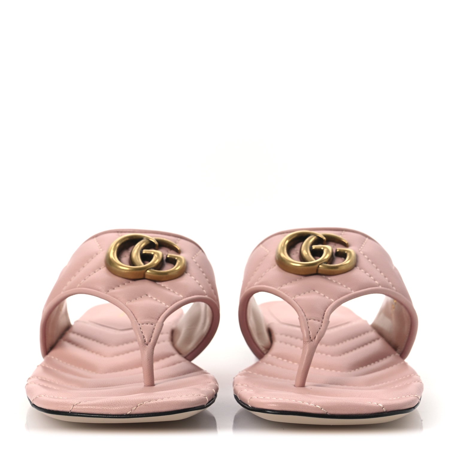Nappa Charlotte Double G Marmont Thong Sandals 37 Perfect Pink