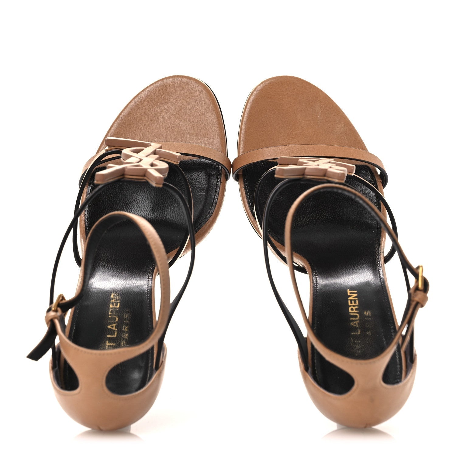Calfskin Cassandra 100 Sandals 38.5 Gold Brown